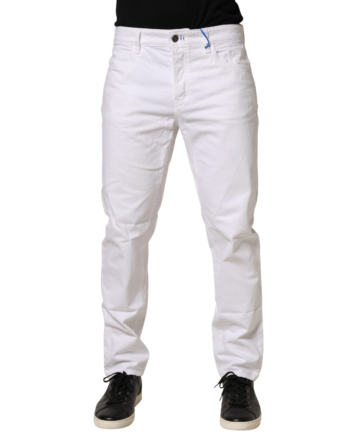 Siviglia White Mid Waist Cotton Skinny Denim Men Trouser Jeans