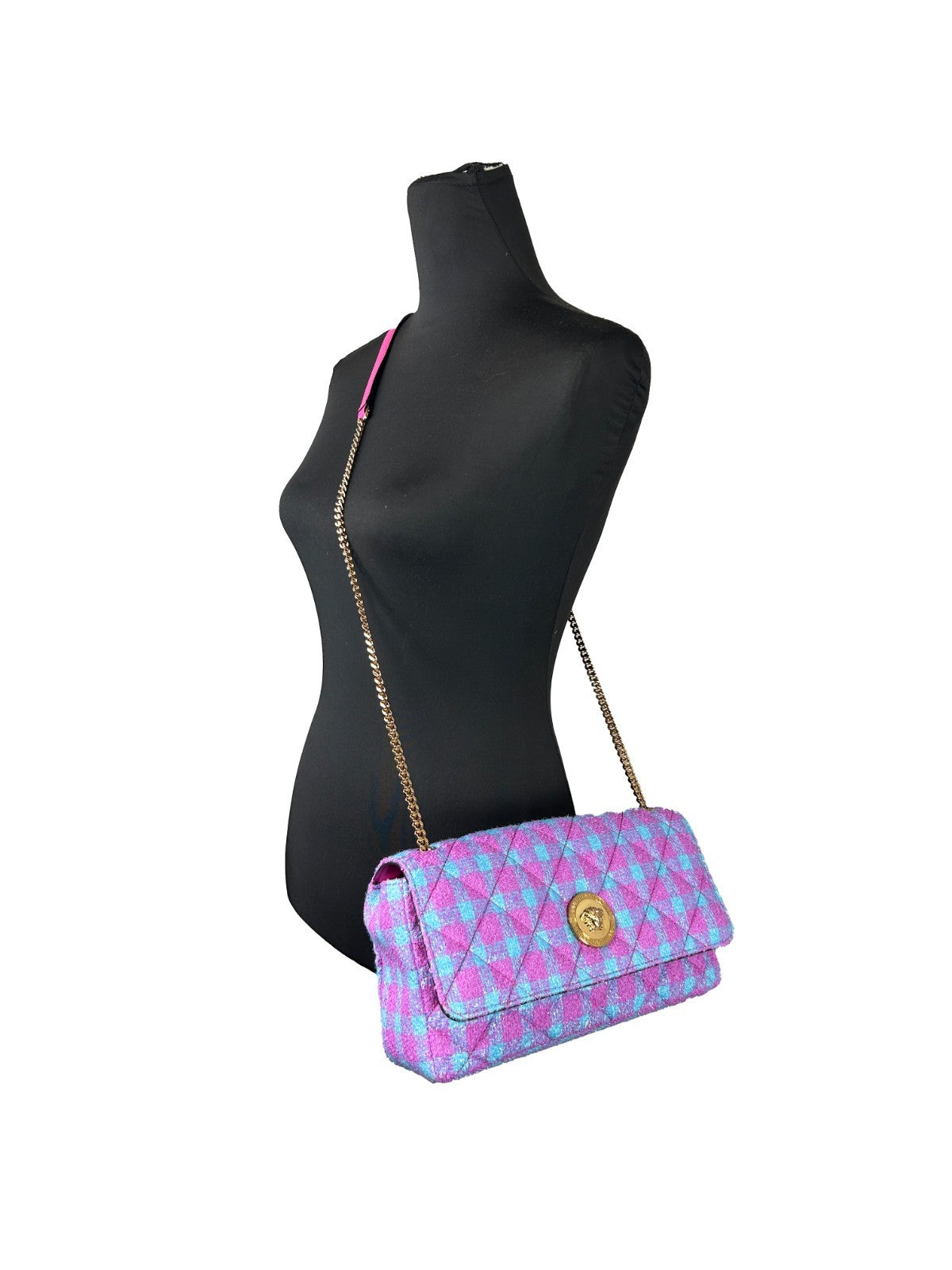 Versace Wool Lurex Medium Shoulder Crossbody Bag - PreLoved & Luxe