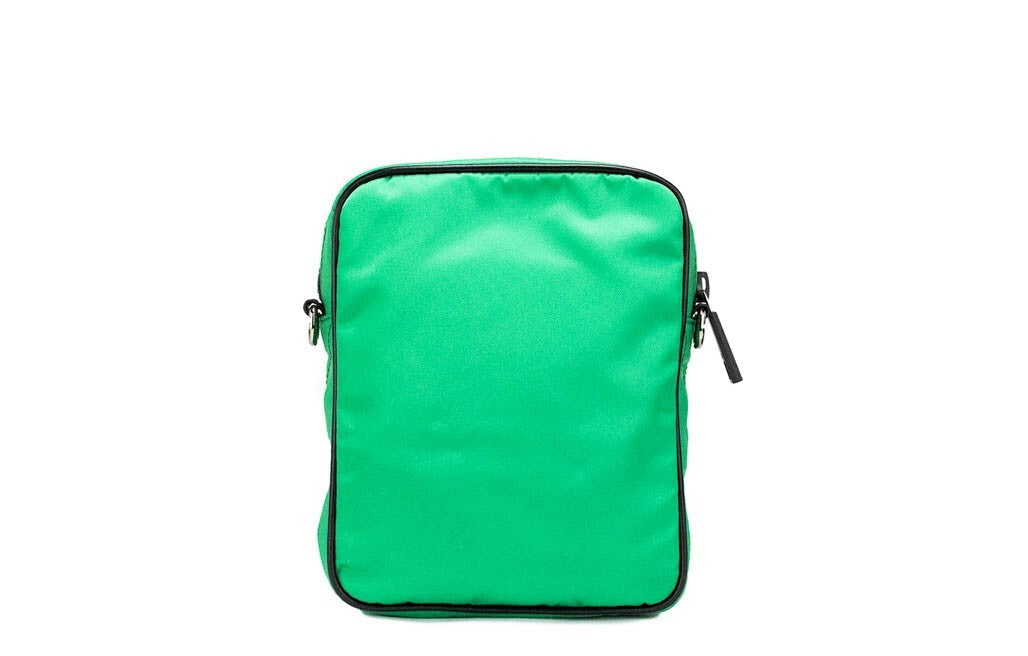Versace Small Bright Green Nylon Fabric Medusa Crossbody Messenger Bag Purse - PreLoved & Luxe