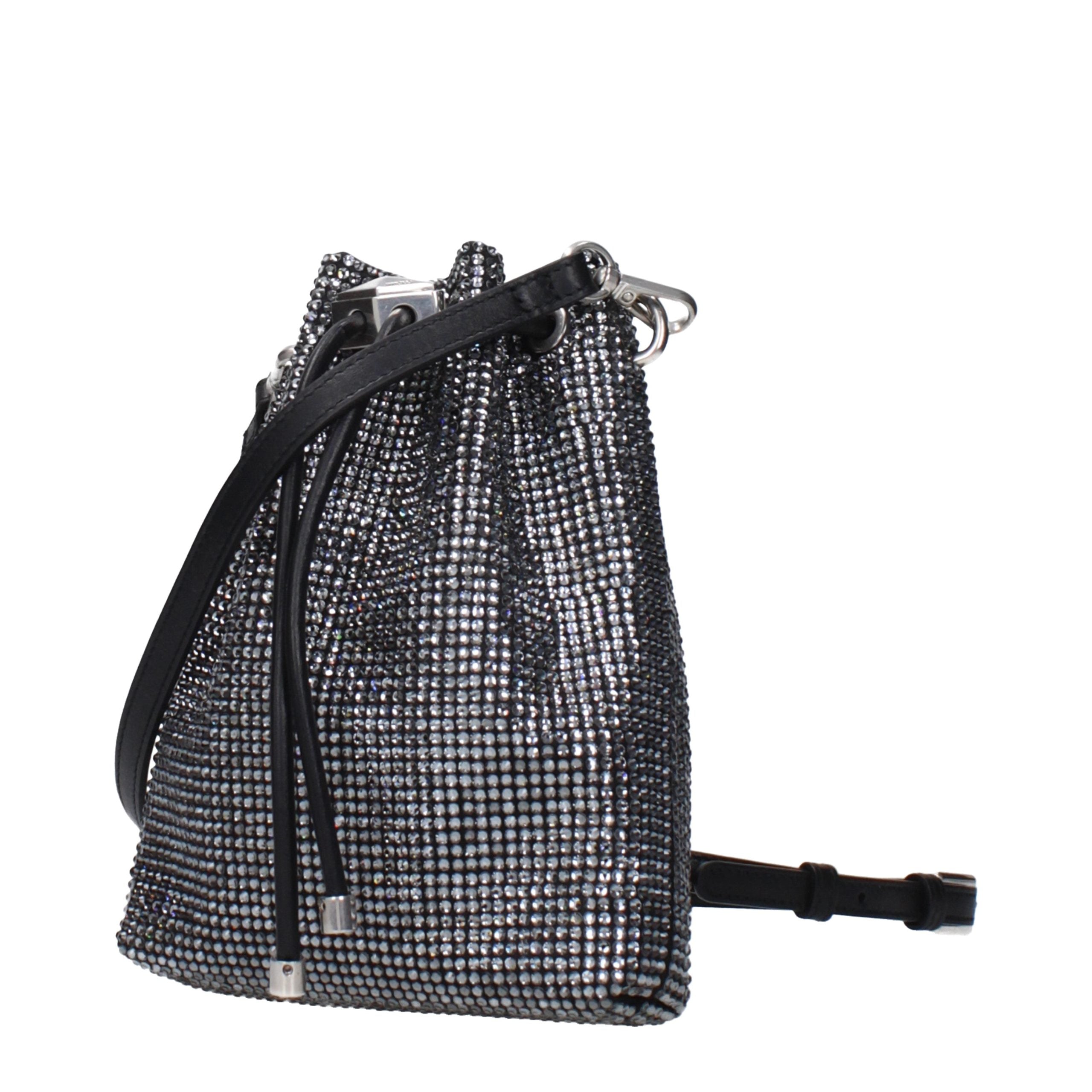 New Jimmy Choo Black Satin Crossbody Bag
