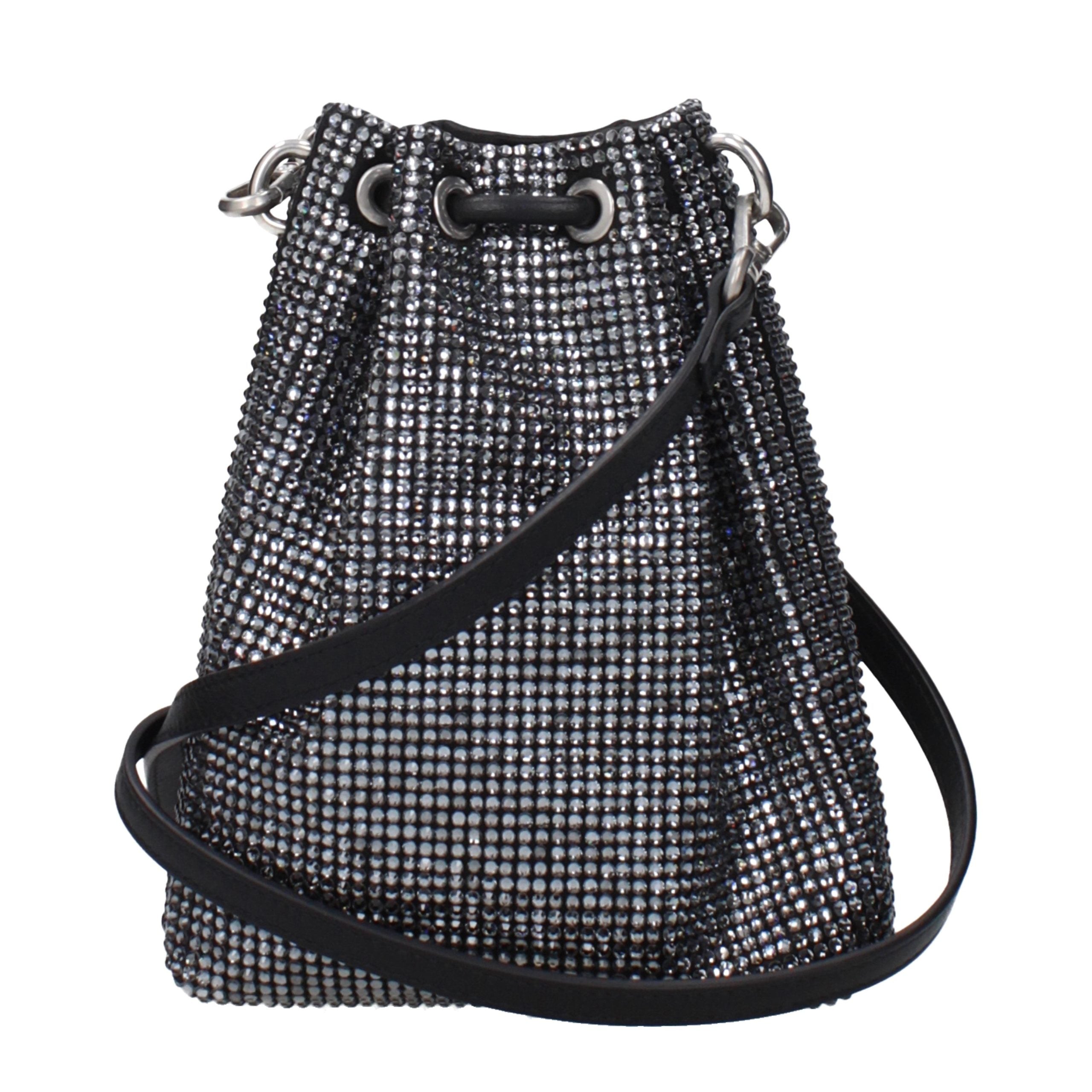 New Jimmy Choo Black Satin Crossbody Bag