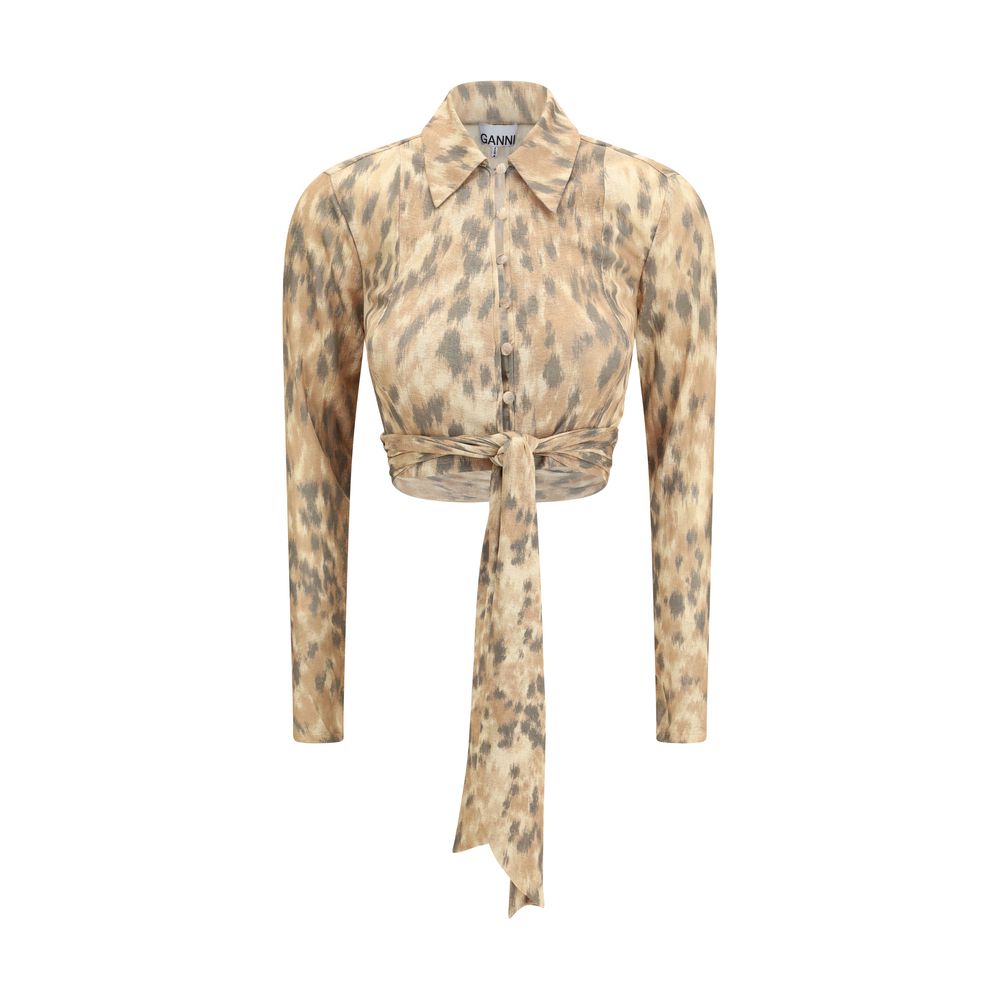 Ganni Beige Recycled Blouse