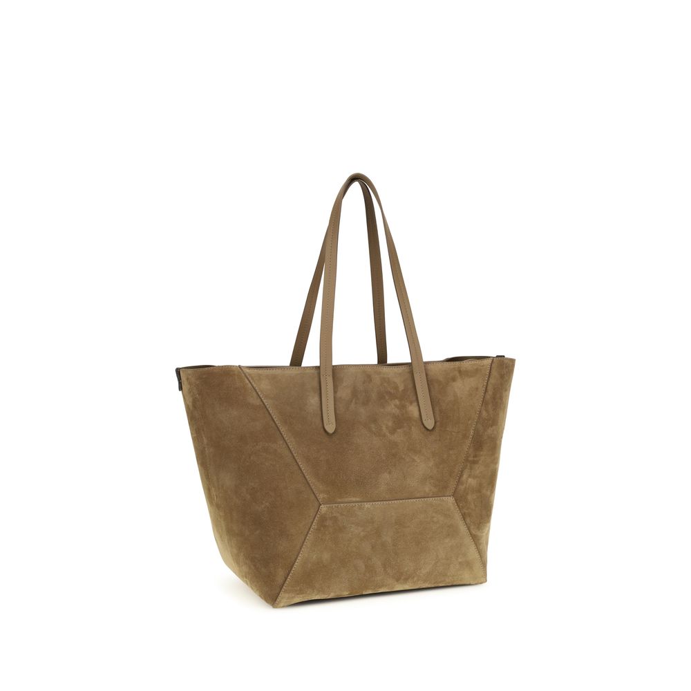 Brunello Cucinelli Beige Leather Shoulder Bag