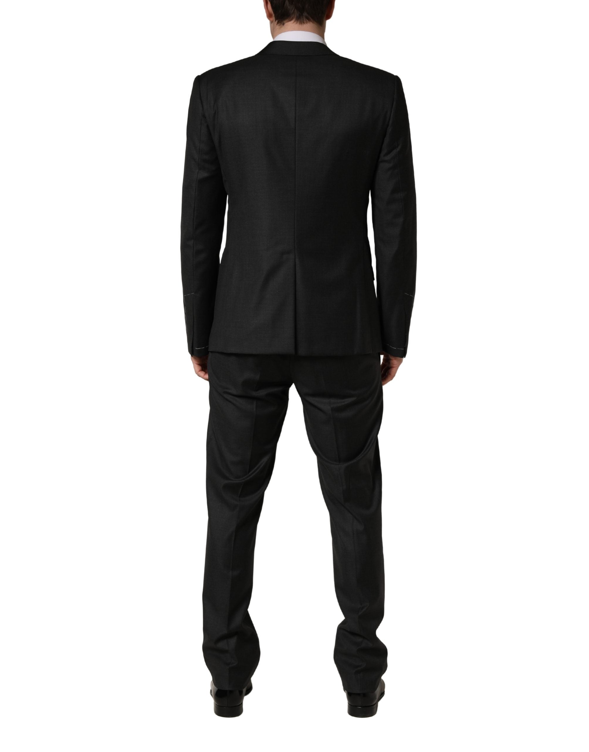 Dolce & Gabbana Dark Gray Wool Slim Fit Formal 3 Piece Men Suit