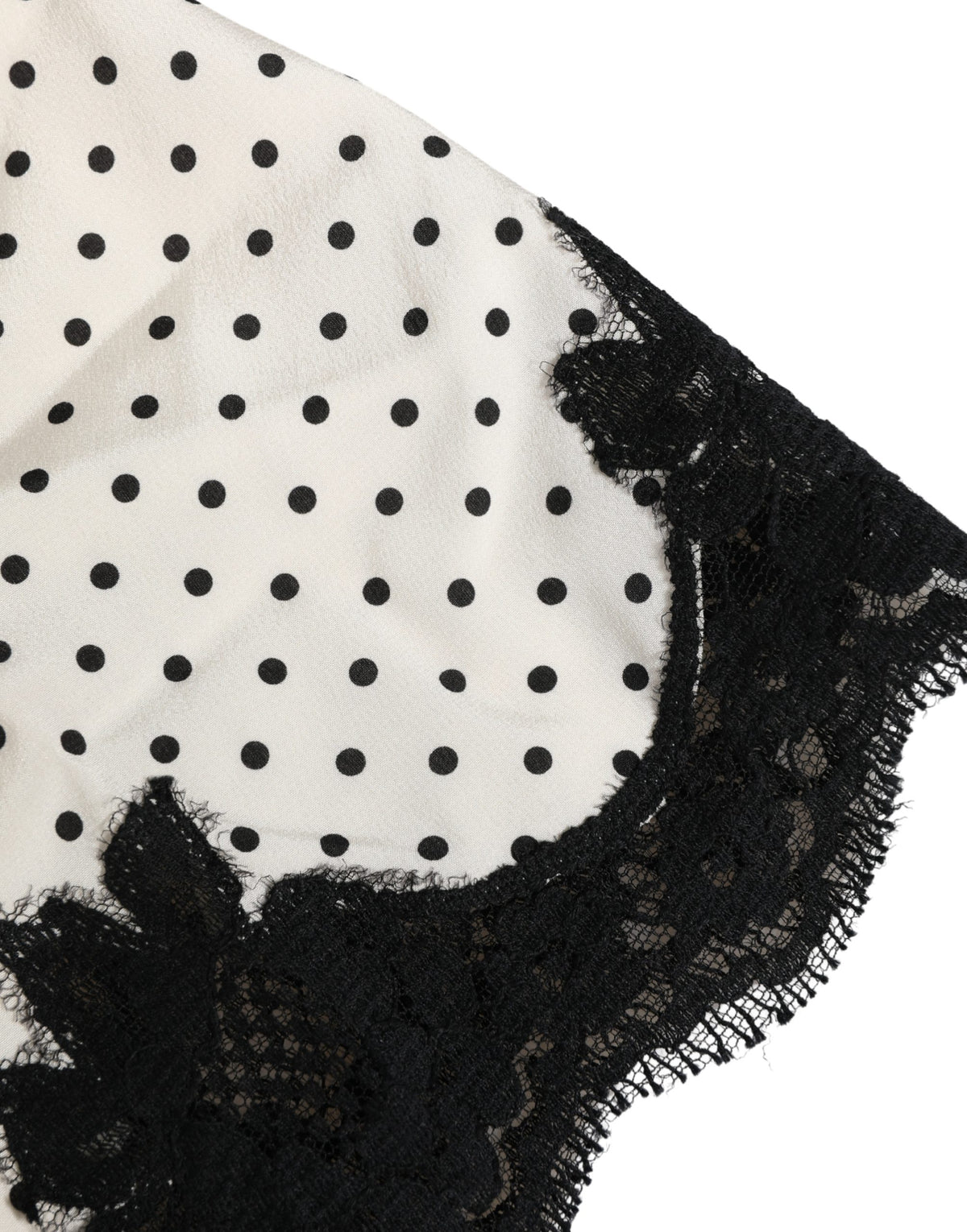 New Dolce & Gabbana White Polka Dot Lace-Trimmed Camisole Top Underwear