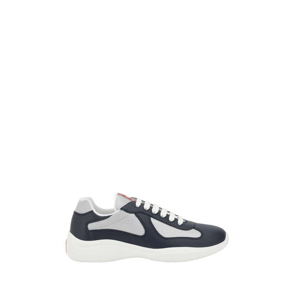 Prada Blue Leather Athletic Sneakers