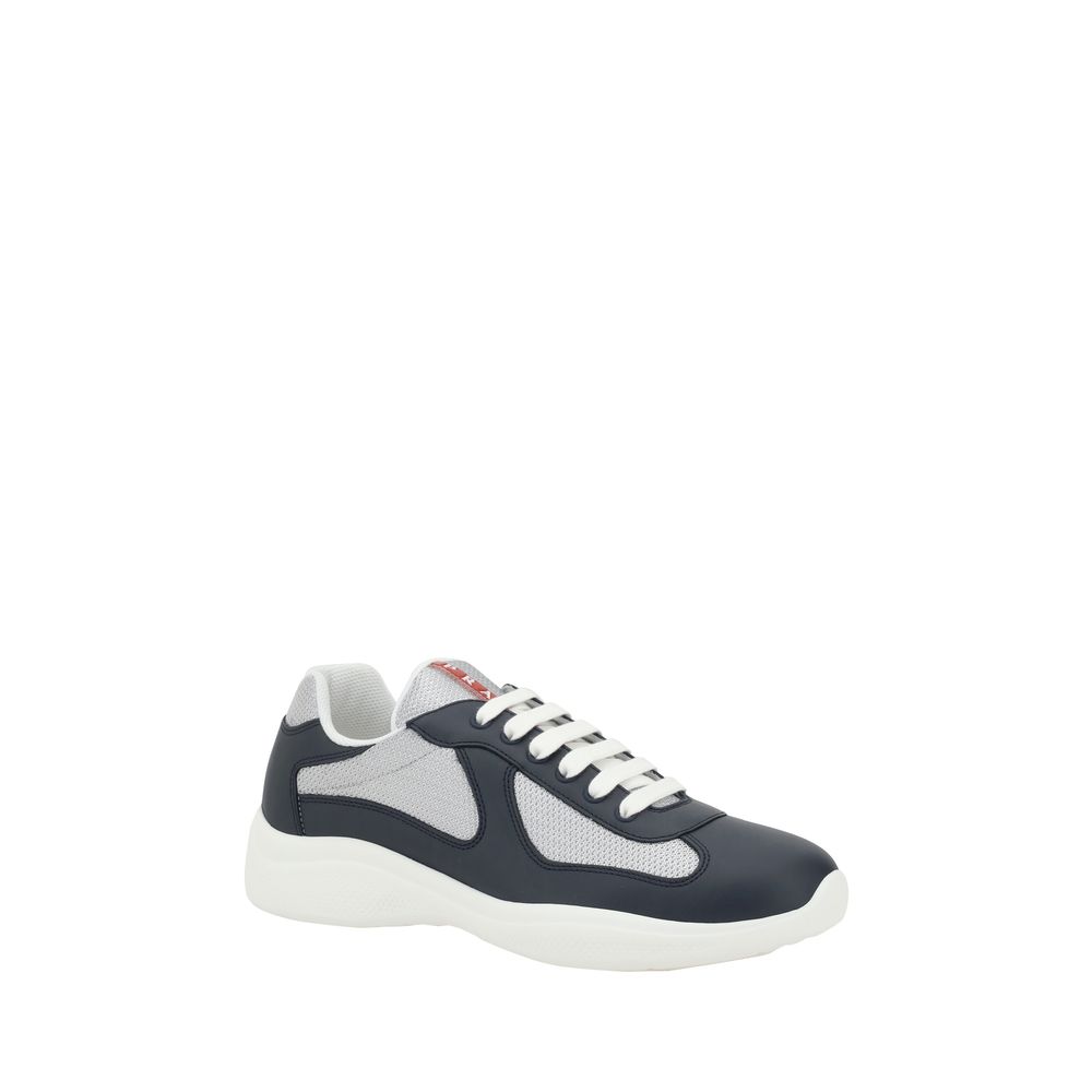 Prada Blue Leather Athletic Sneakers