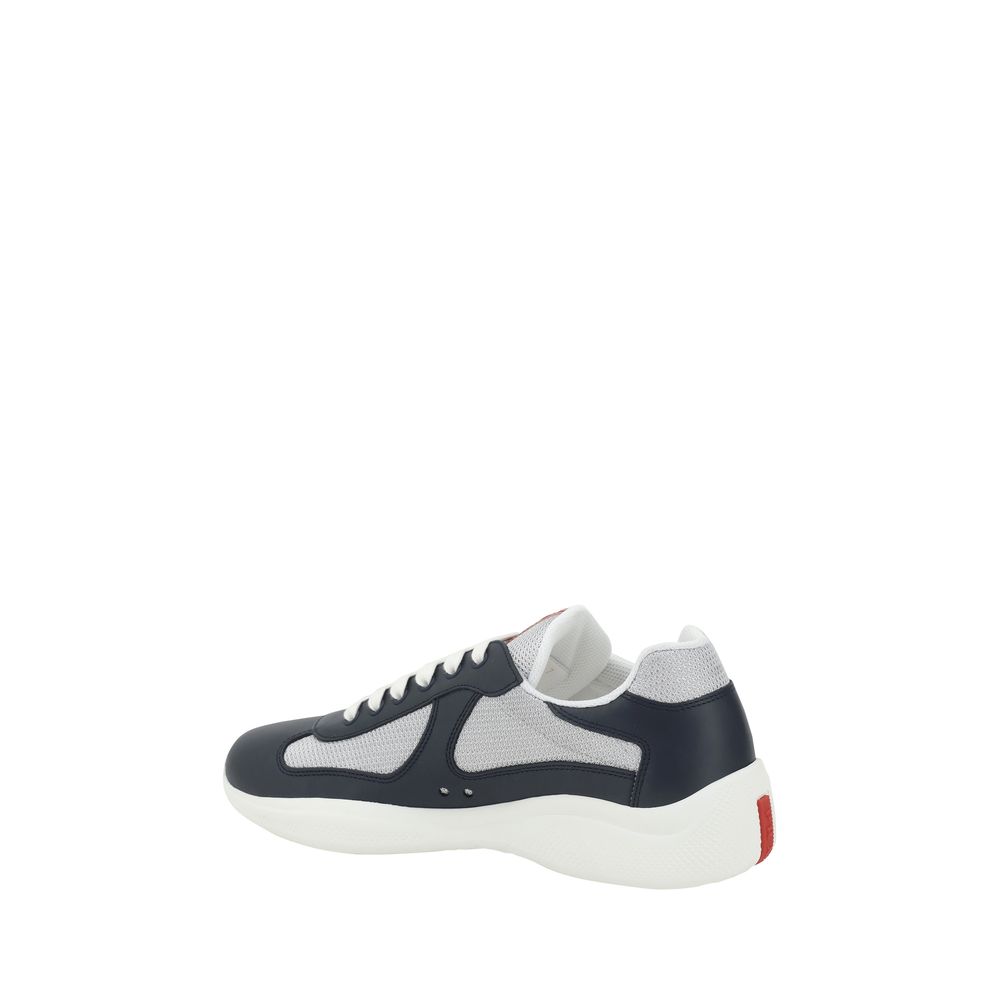 Prada Blue Leather Athletic Sneakers