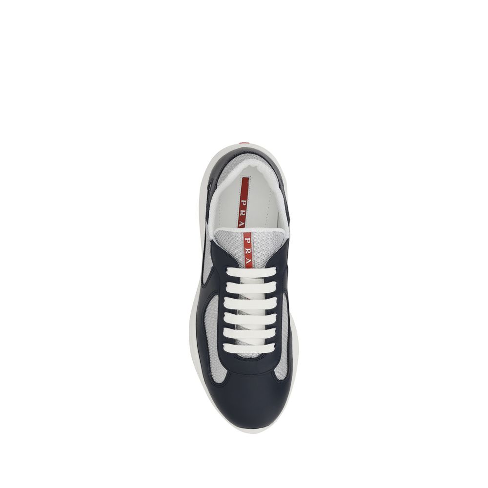 Prada Blue Leather Athletic Sneakers