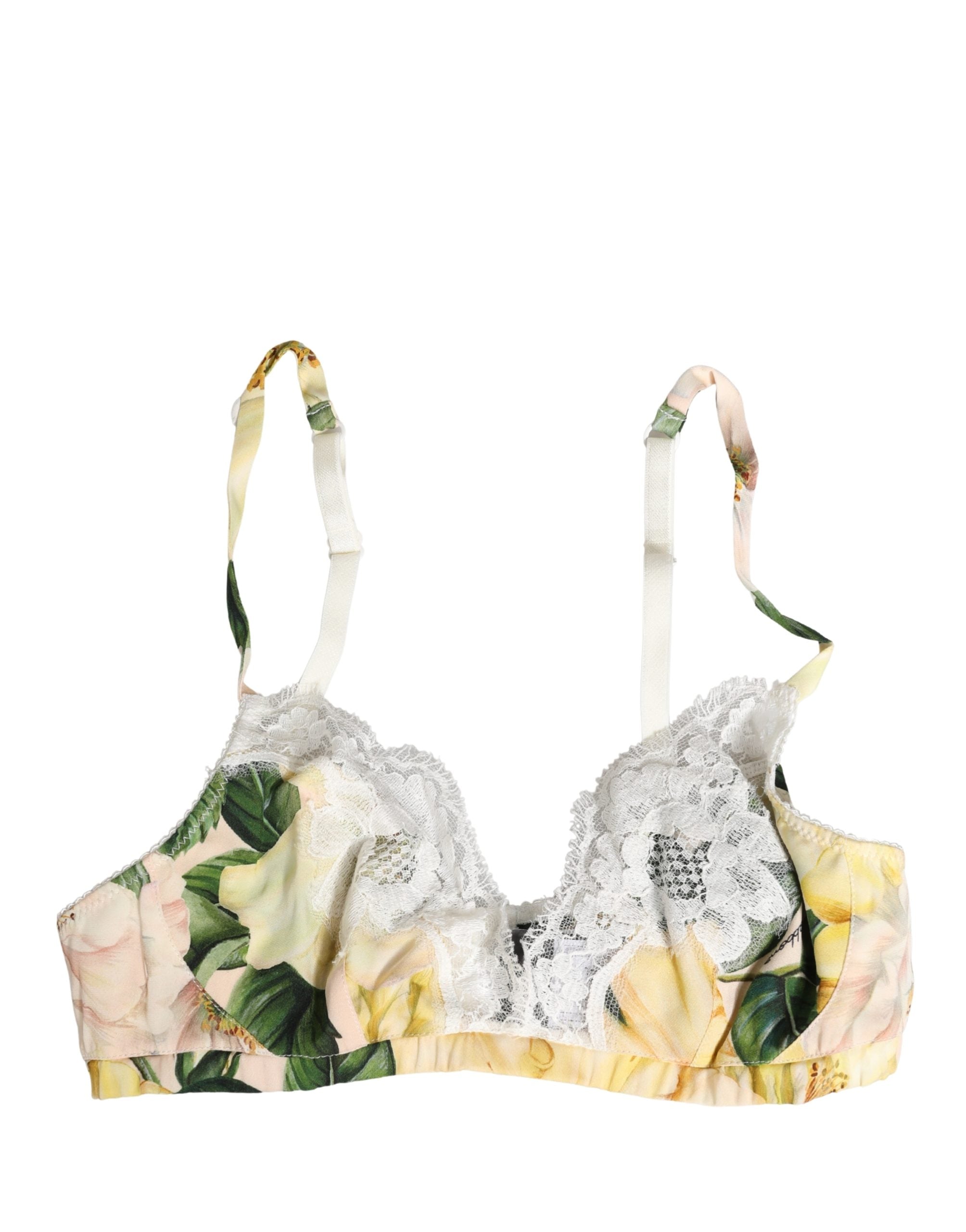New Dolce & Gabbana Multicolor Floral Print Soft Cup Bra Underwear