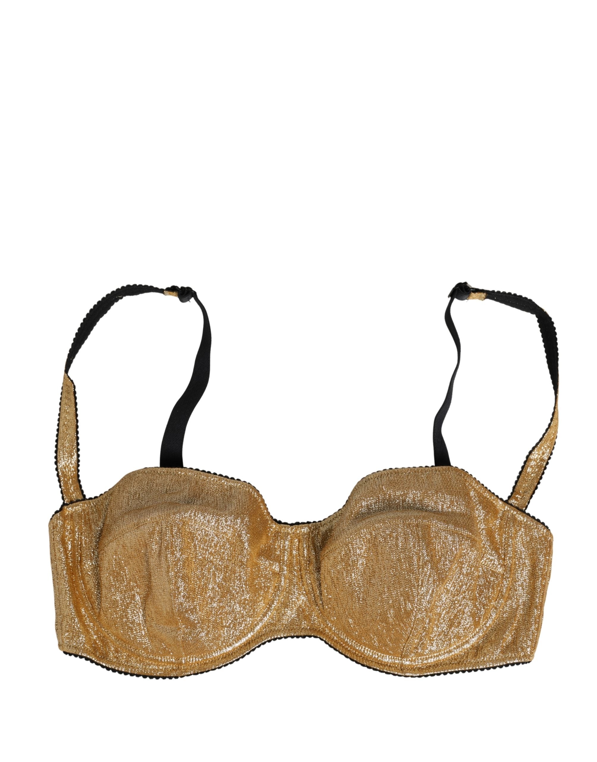 New Dolce & Gabbana Gold Semi-Pad Underwire Balconette Bra Underwear