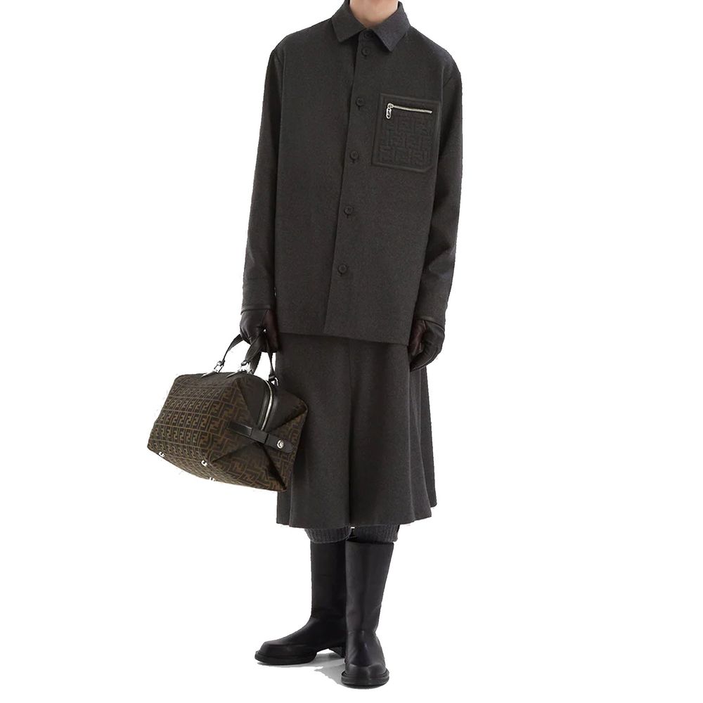 Fendi Gray Cashmere Coat