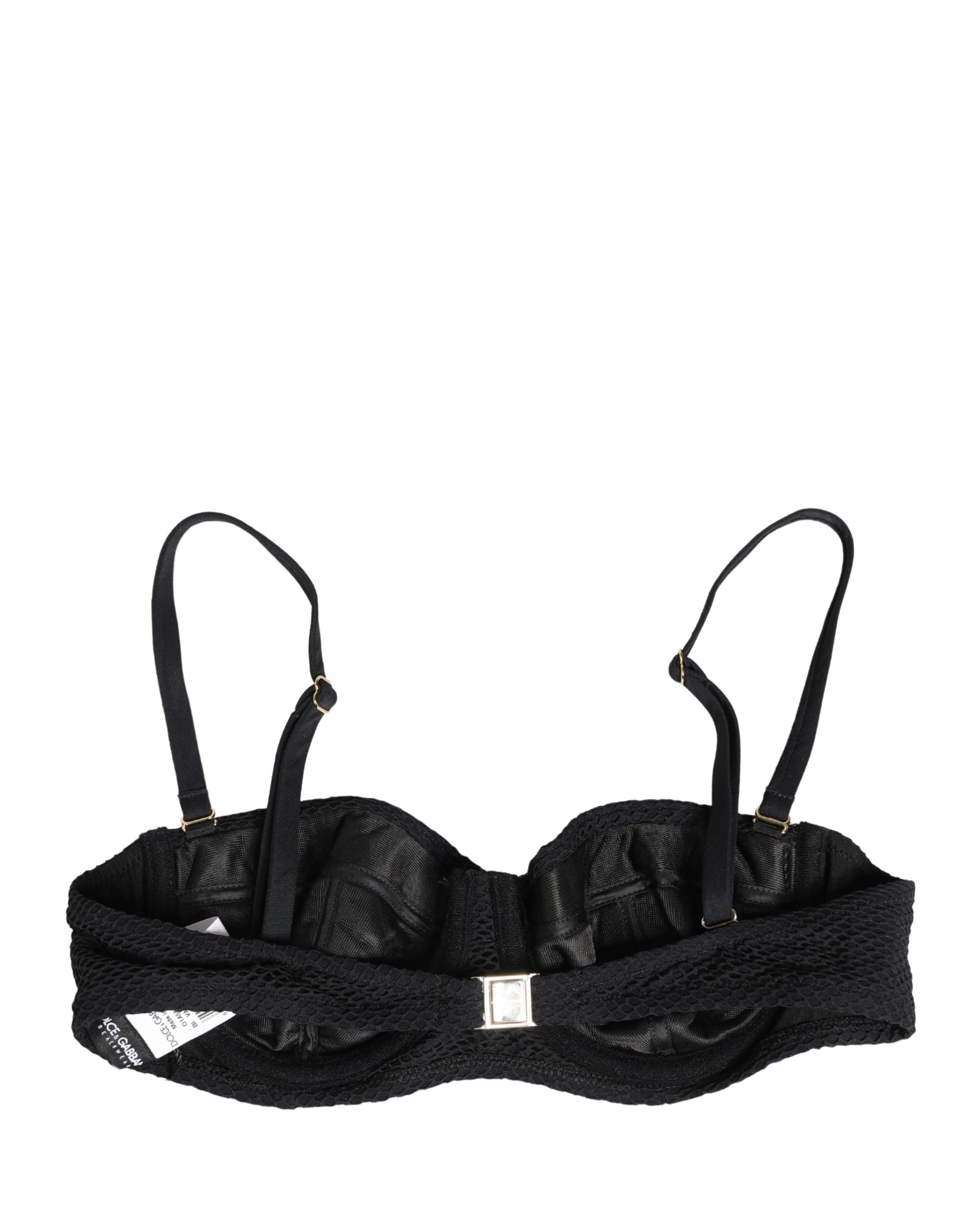 Dolce & Gabbana Black Nylon Padded Balconnet Brassiere Underwear