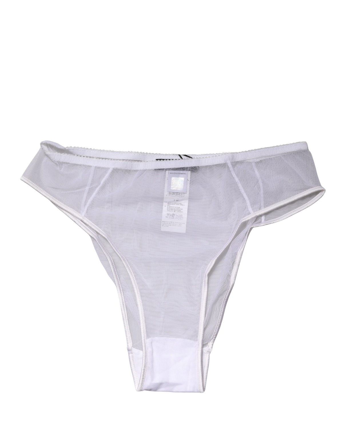 New Dolce & Gabbana White Sheer Silk Stretch High Brief Underwear
