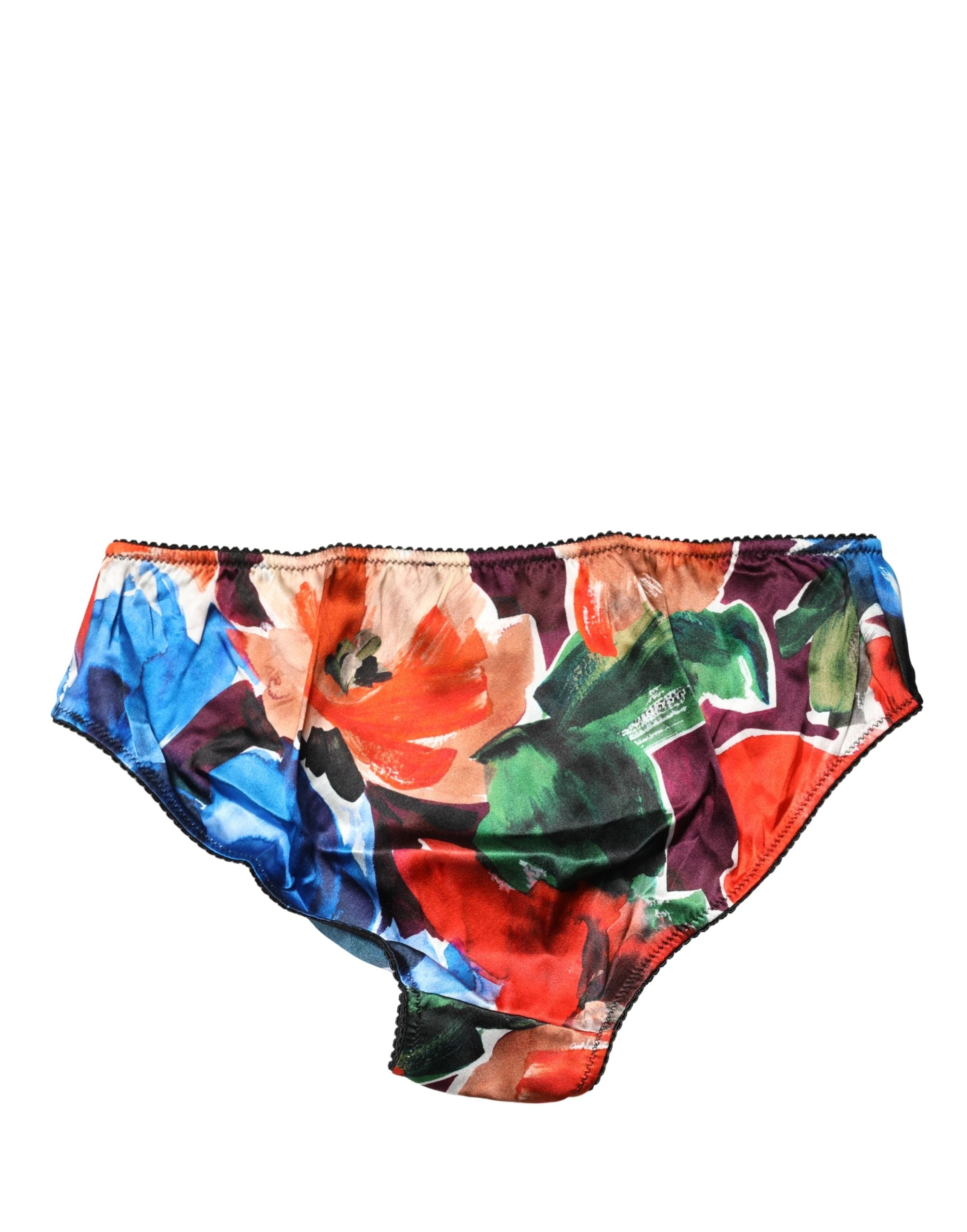 Dolce & Gabbana Multicolor Floral Mid Waist Brief Panty Underwear