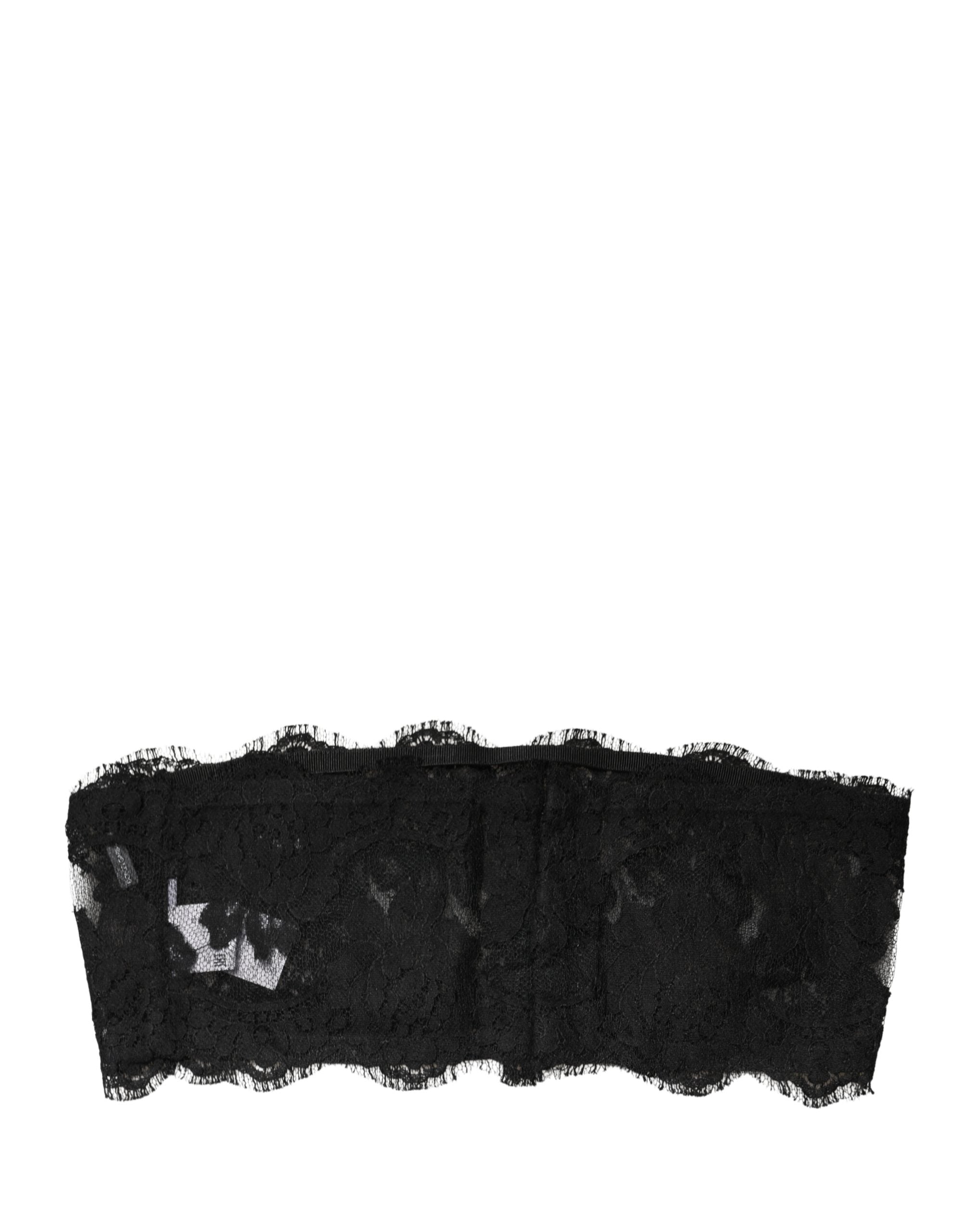 Dolce & Gabbana Black Lace Bandeau Bra Tube Top Underwear
