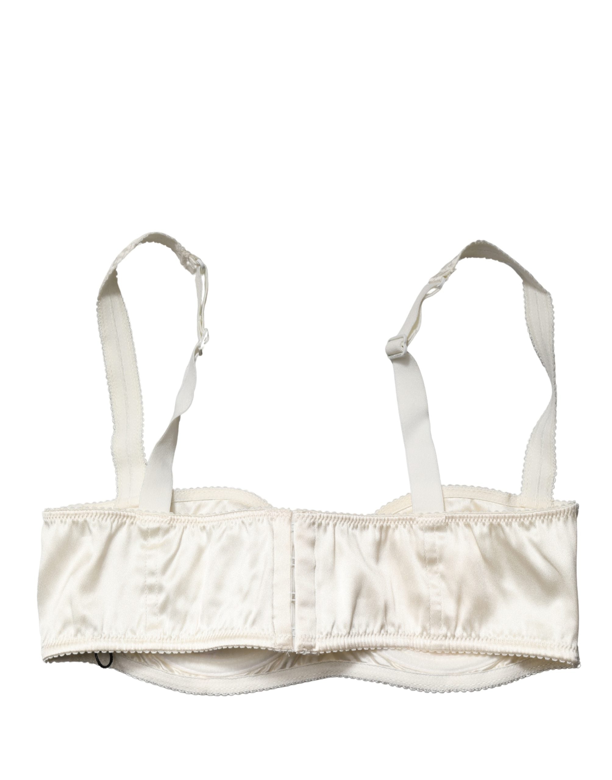 Dolce & Gabbana Off White Semi-Pad Underwire Balconette Bra Underwear