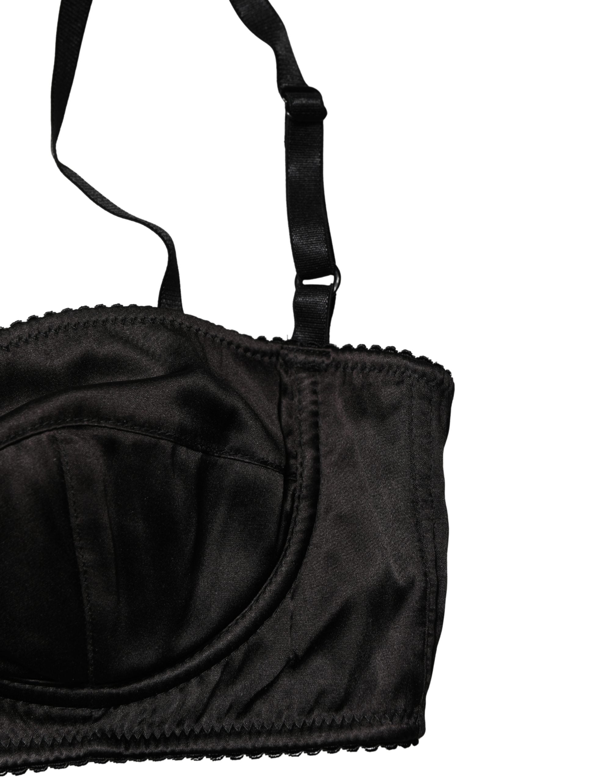 Dolce & Gabbana Black Semi-Pad Underwire Balconette Bra Underwear