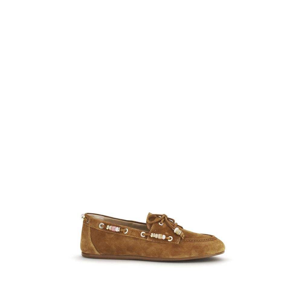 Stuart Weitzman Brown Leather Slip-On Loafers