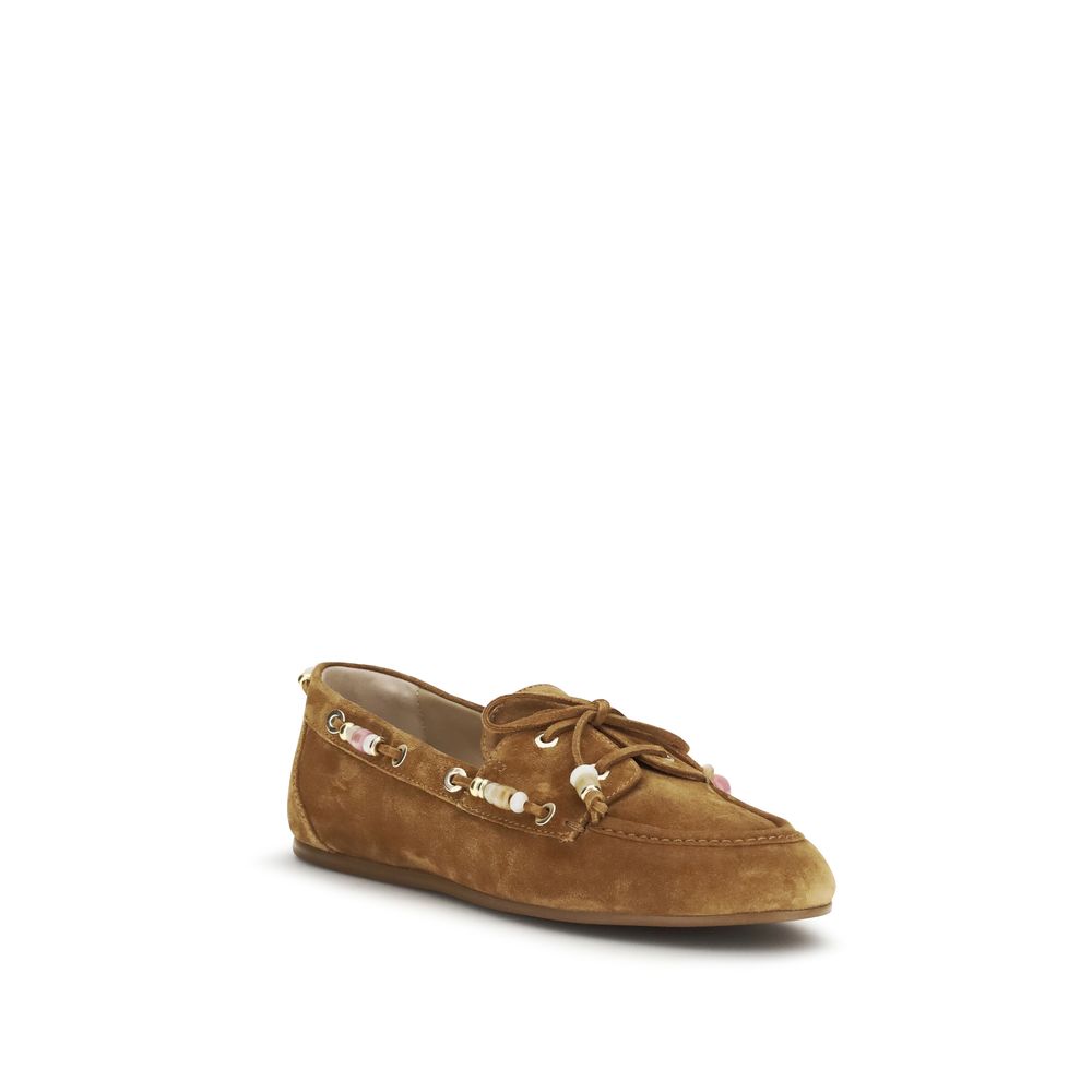 Stuart Weitzman Brown Leather Slip-On Loafers