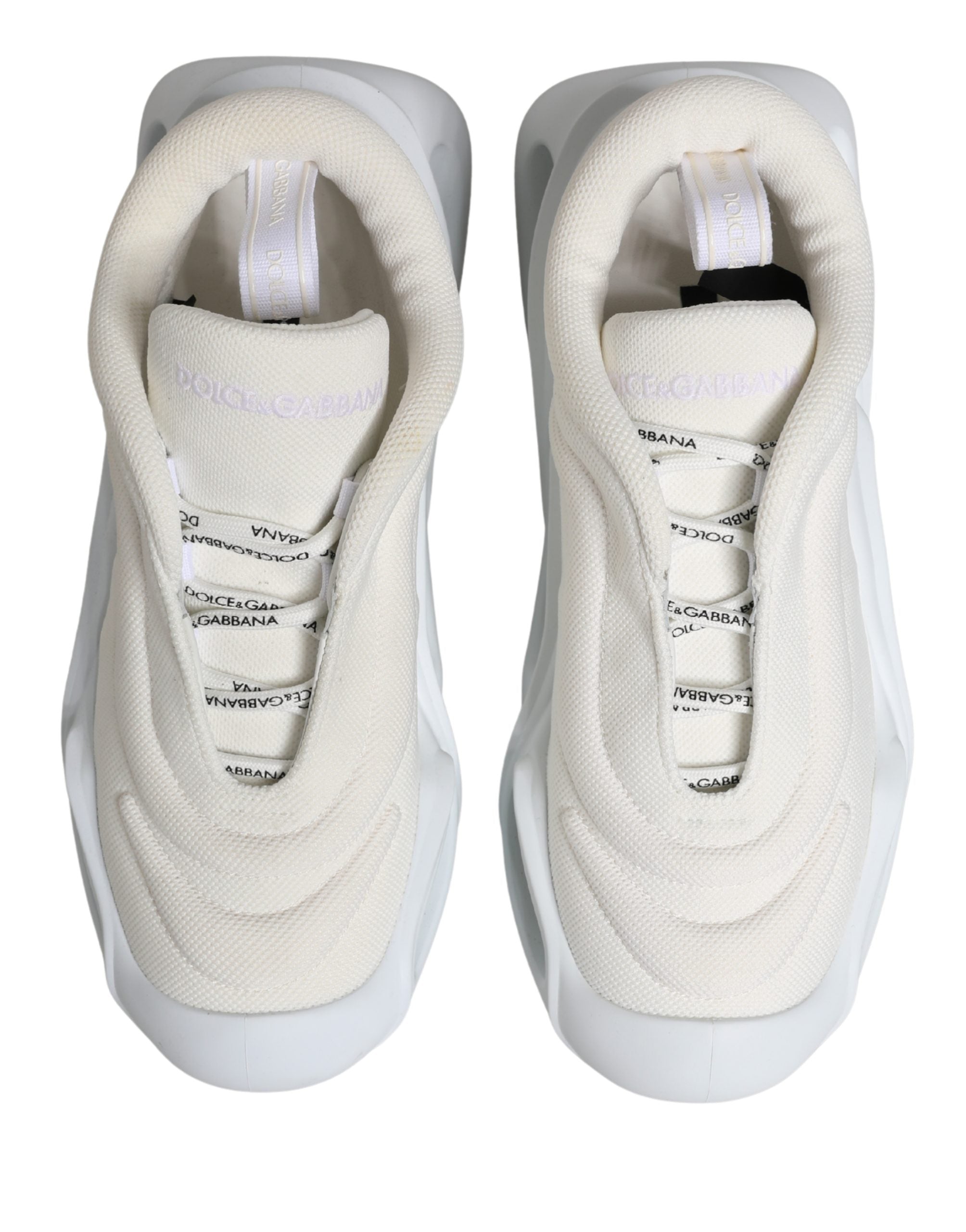 New Dolce & Gabbana White Slip On Wave Low Top Sneakers Shoes