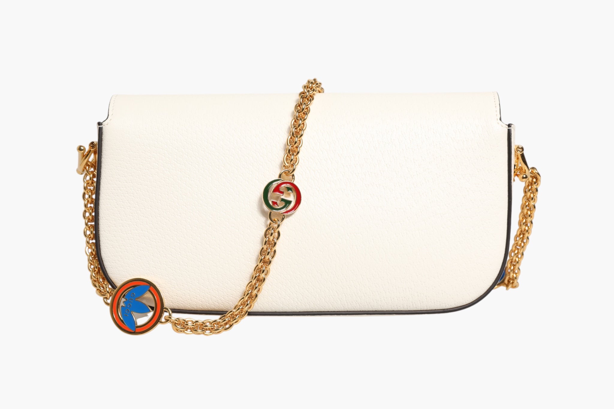 Pre-Owned Gucci x Adidas Horsebit 1955 White Black Calfskin Leather Shoulder Bag White Women's A (Excellent — Like New)