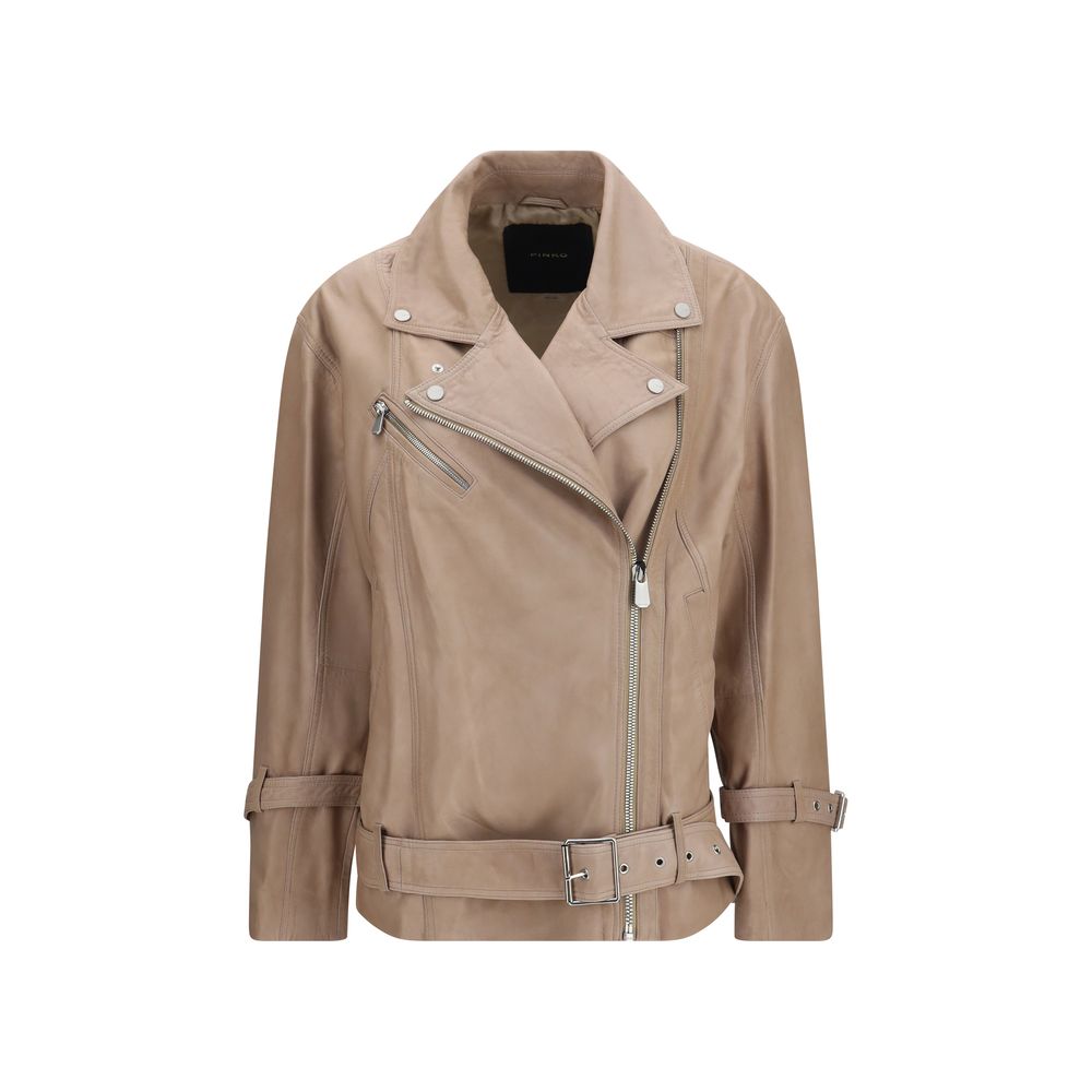 PINKO Beige skin Leather Jacket