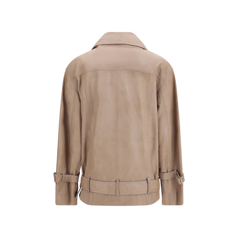PINKO Beige skin Leather Jacket