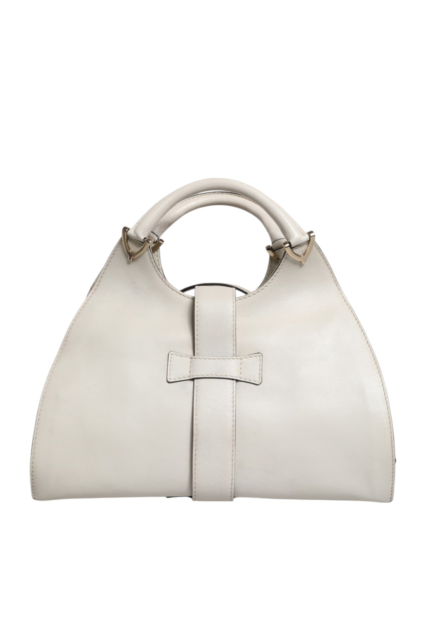 Pre-Owned Gucci White Leather Stirrup Top Handle Bag White Women's AB (Very Good — between Lightly Used and Used)