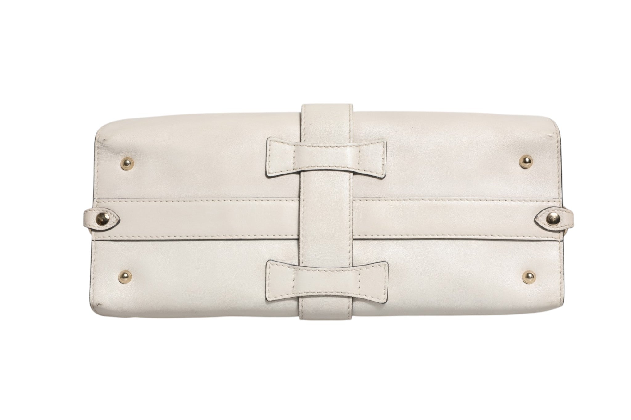 Pre-Owned Gucci White Leather Stirrup Top Handle Bag White Women's AB (Very Good — between Lightly Used and Used)
