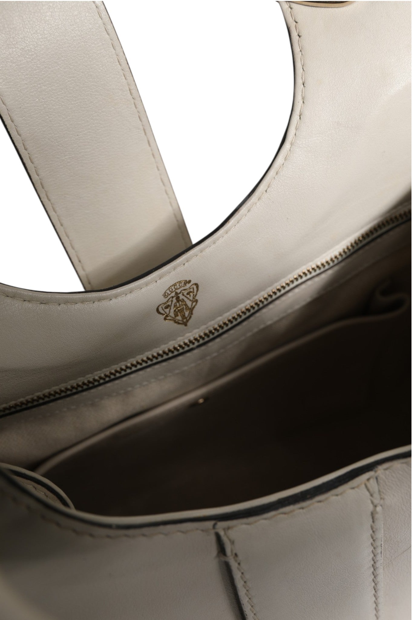 Pre-Owned Gucci White Leather Stirrup Top Handle Bag White Women's AB (Very Good — between Lightly Used and Used)