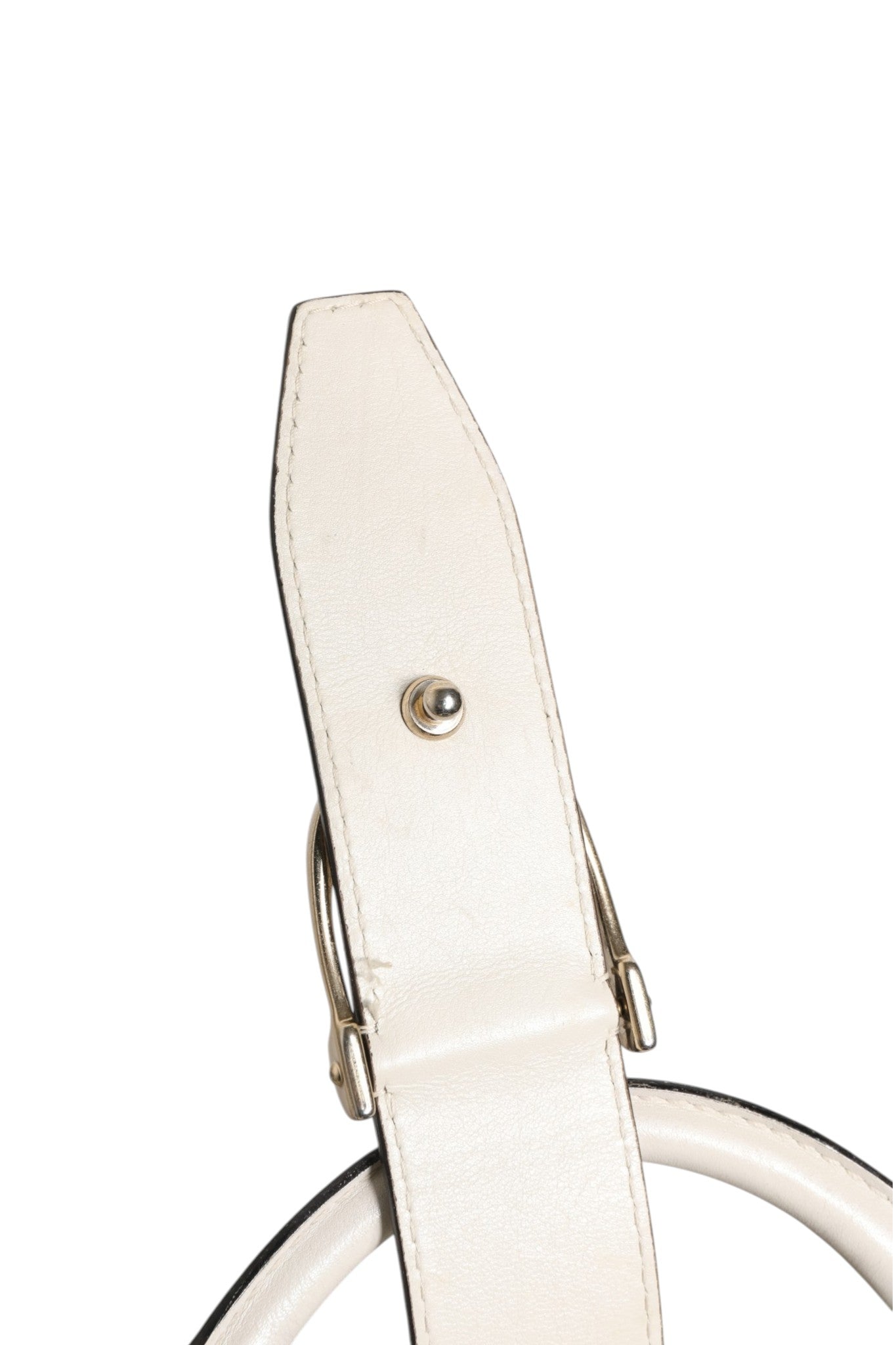 Pre-Owned Gucci White Leather Stirrup Top Handle Bag White Women's AB (Very Good — between Lightly Used and Used)