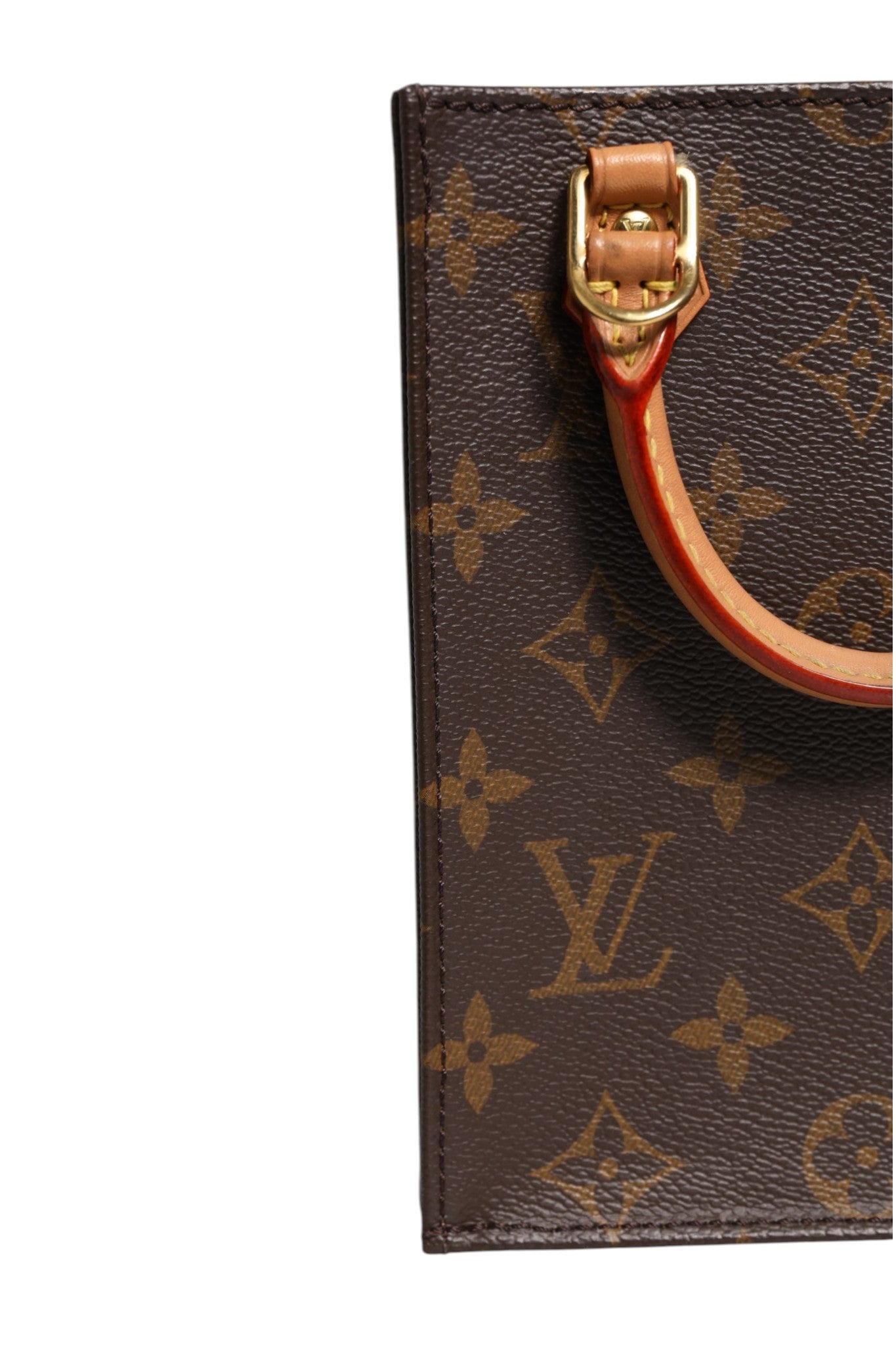 Pre-Owned Louis Vuitton Monogram Canvas Petit Sac Plat Bag Brown Women's AB (Very Good — between Lightly Used and Used)