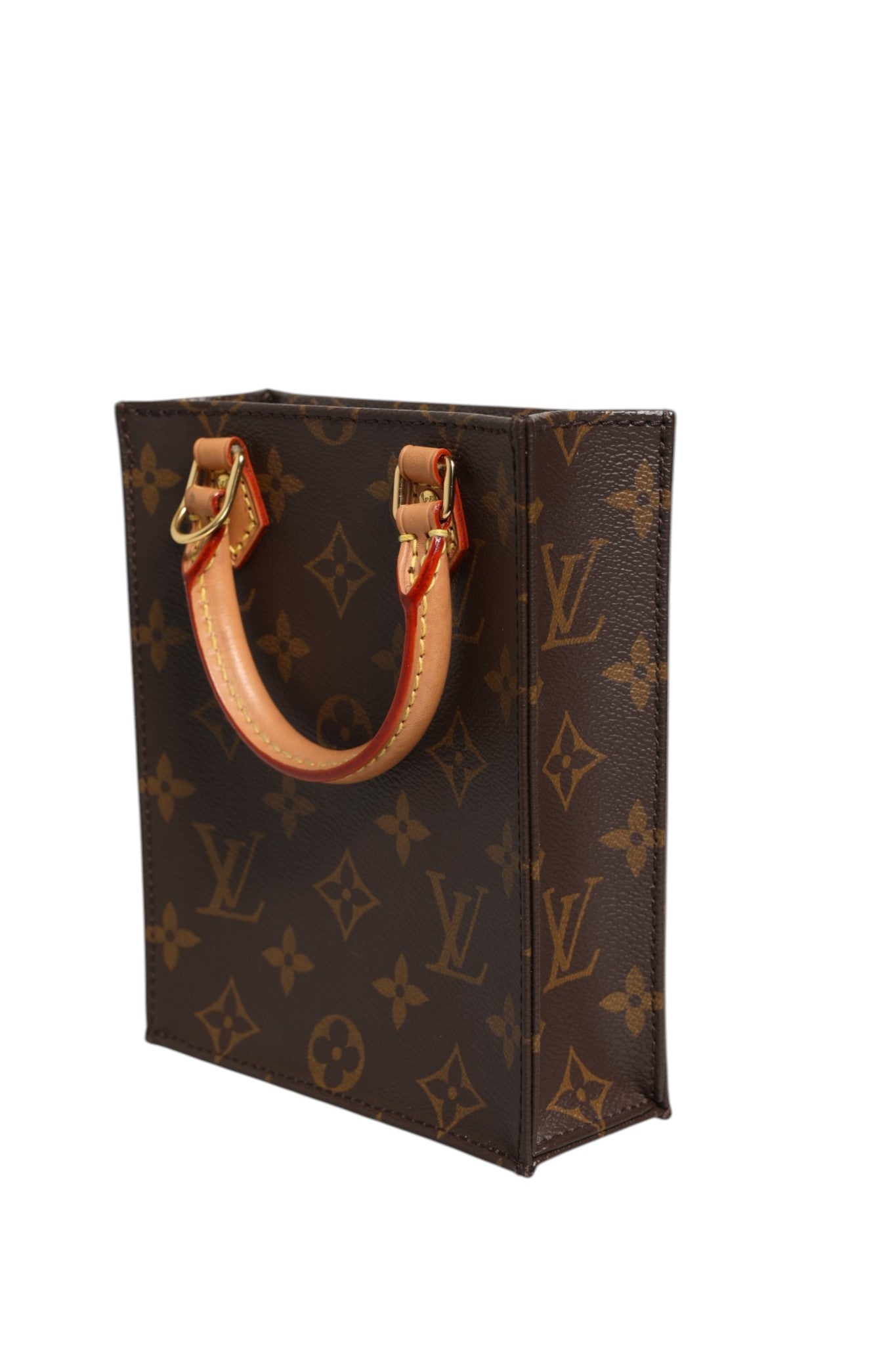Pre-Owned Louis Vuitton Monogram Canvas Petit Sac Plat Bag Brown Women's AB (Very Good — between Lightly Used and Used)