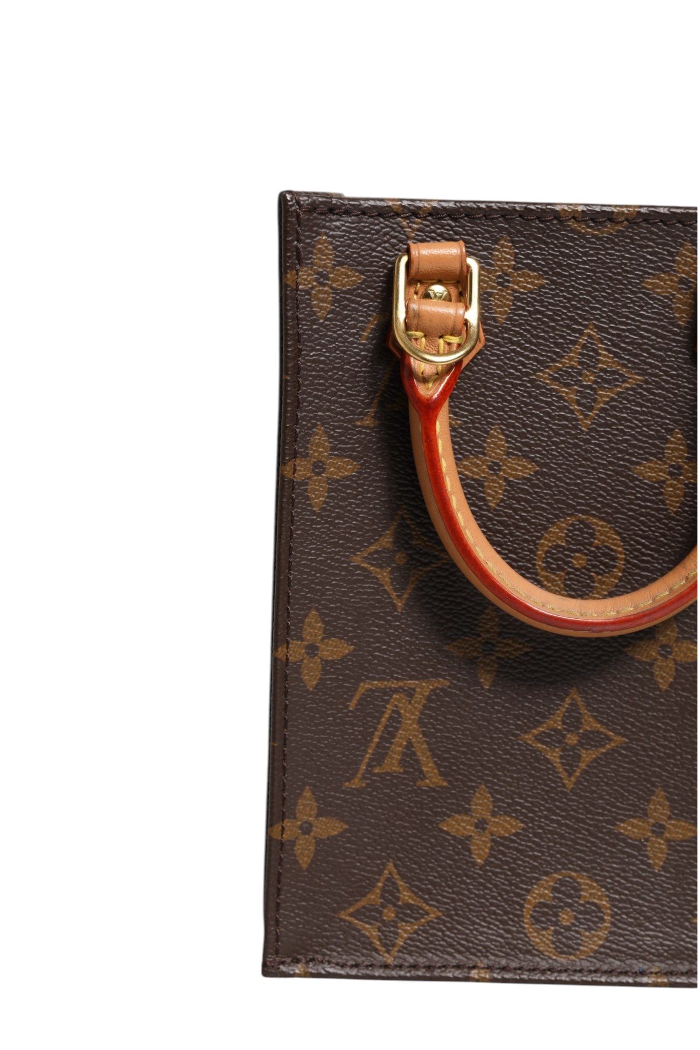 Pre-Owned Louis Vuitton Monogram Canvas Petit Sac Plat Bag Brown Women's AB (Very Good — between Lightly Used and Used)
