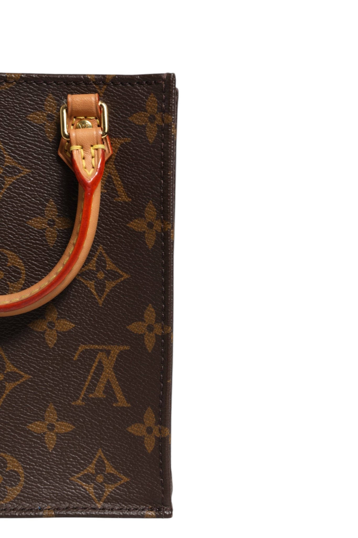 Pre-Owned Louis Vuitton Monogram Canvas Petit Sac Plat Bag Brown Women's AB (Very Good — between Lightly Used and Used)
