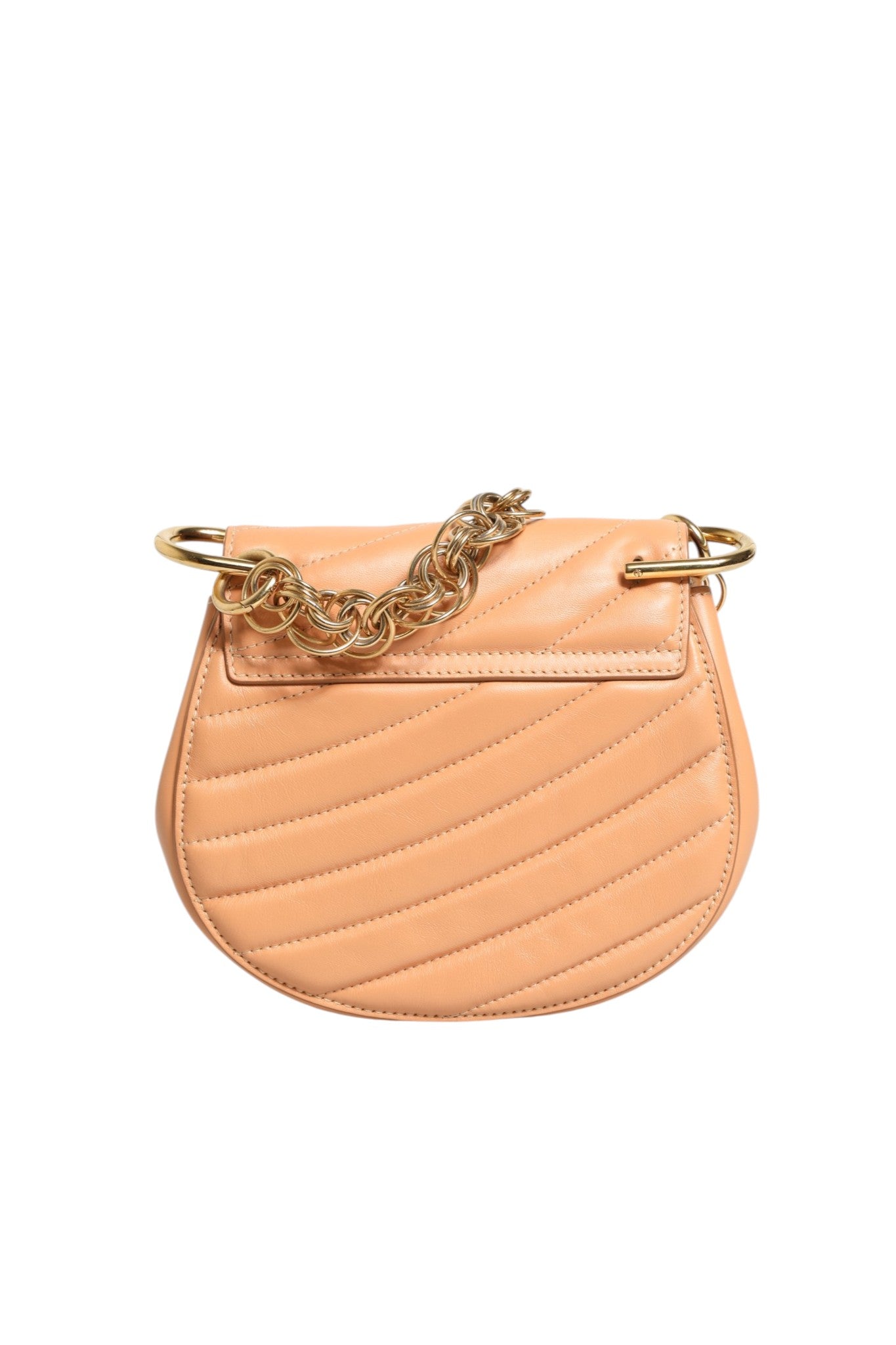 Pre-Owned Chloé Quilted Calfskin Leather Drew Bijou Shoulder Bag Beige Women's AB (Very Good — between Lightly Used and Used)