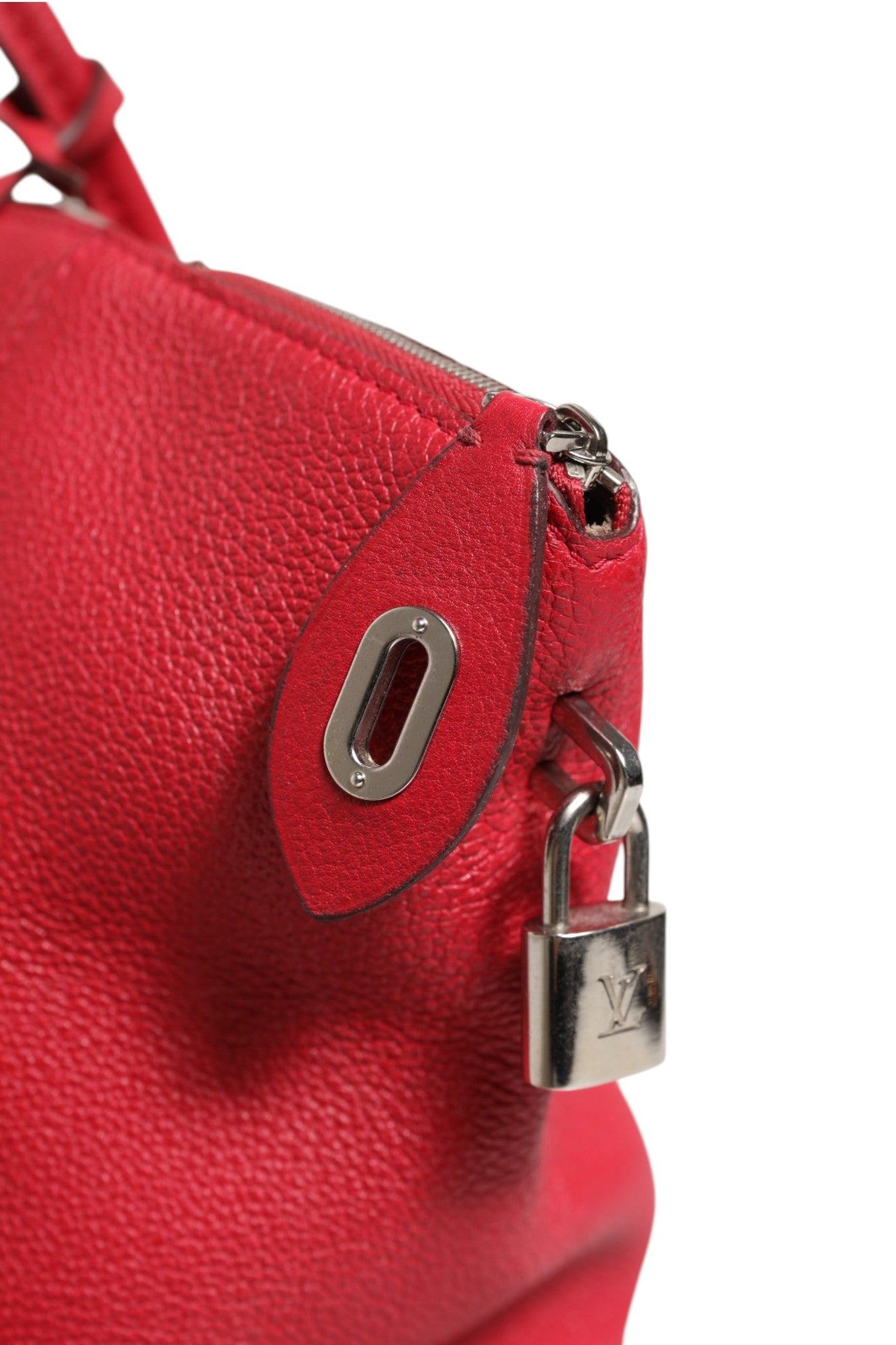 Pre-Owned Louis Vuitton Griotte Taurillon Leather Soft Lockit MM Crossbody Bag Red Women's B+ (Good — light signs of wear)