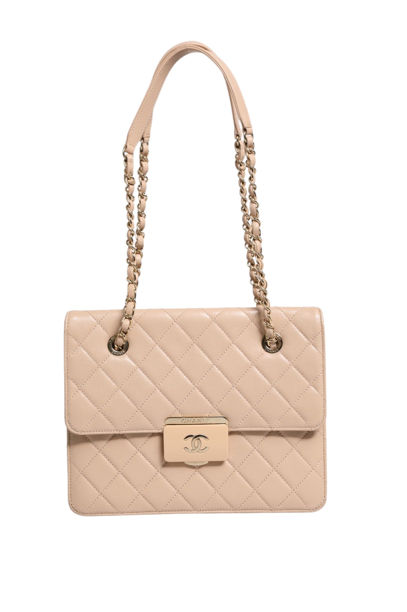 Chanel Powder Pink Quilted Leather Beauty Lock Flap Bag