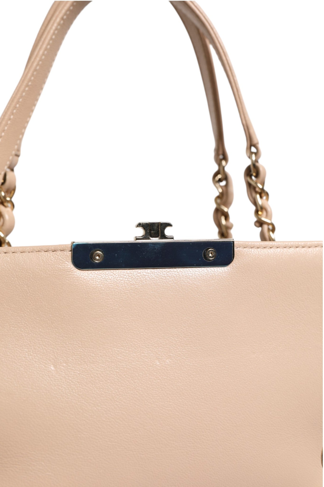 Pre-Owned Chanel Quilted Leather Beauty Lock Flap Bag Beige Women's B+ (Good — light signs of wear)
