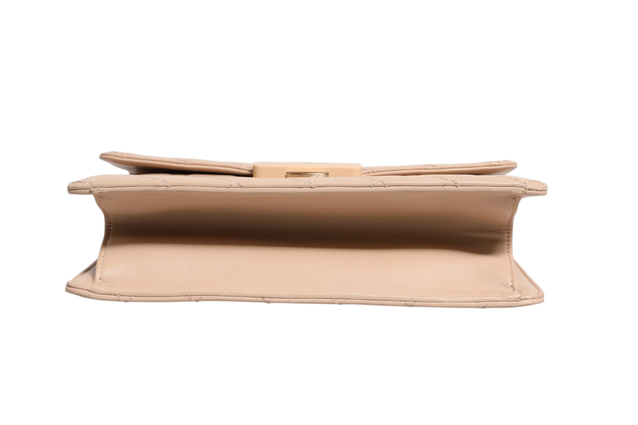 Pre-Owned Chanel Quilted Leather Beauty Lock Flap Bag Beige Women's B+ (Good — light signs of wear)