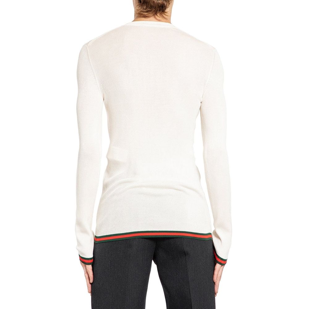 Gucci White Silk T-Shirt