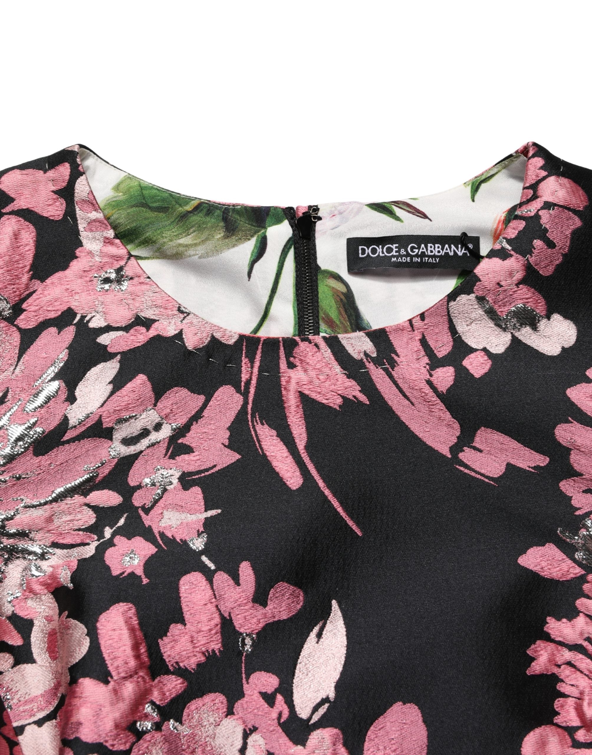 Dolce & Gabbana Multicolor Floral Brocade A-line Mini Dress