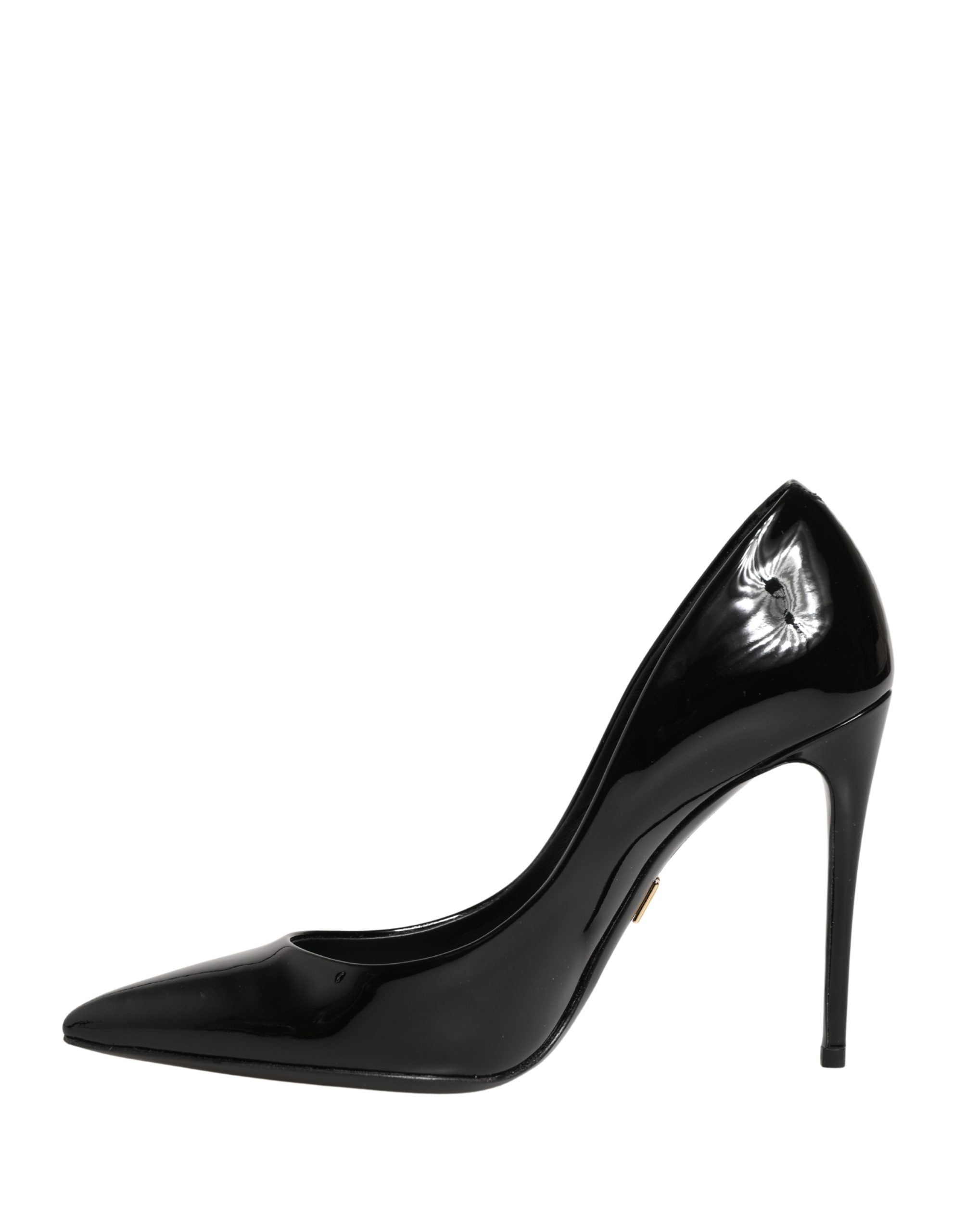 Dolce & Gabbana Black Calf Leather Stiletto Heels Pumps Shoes