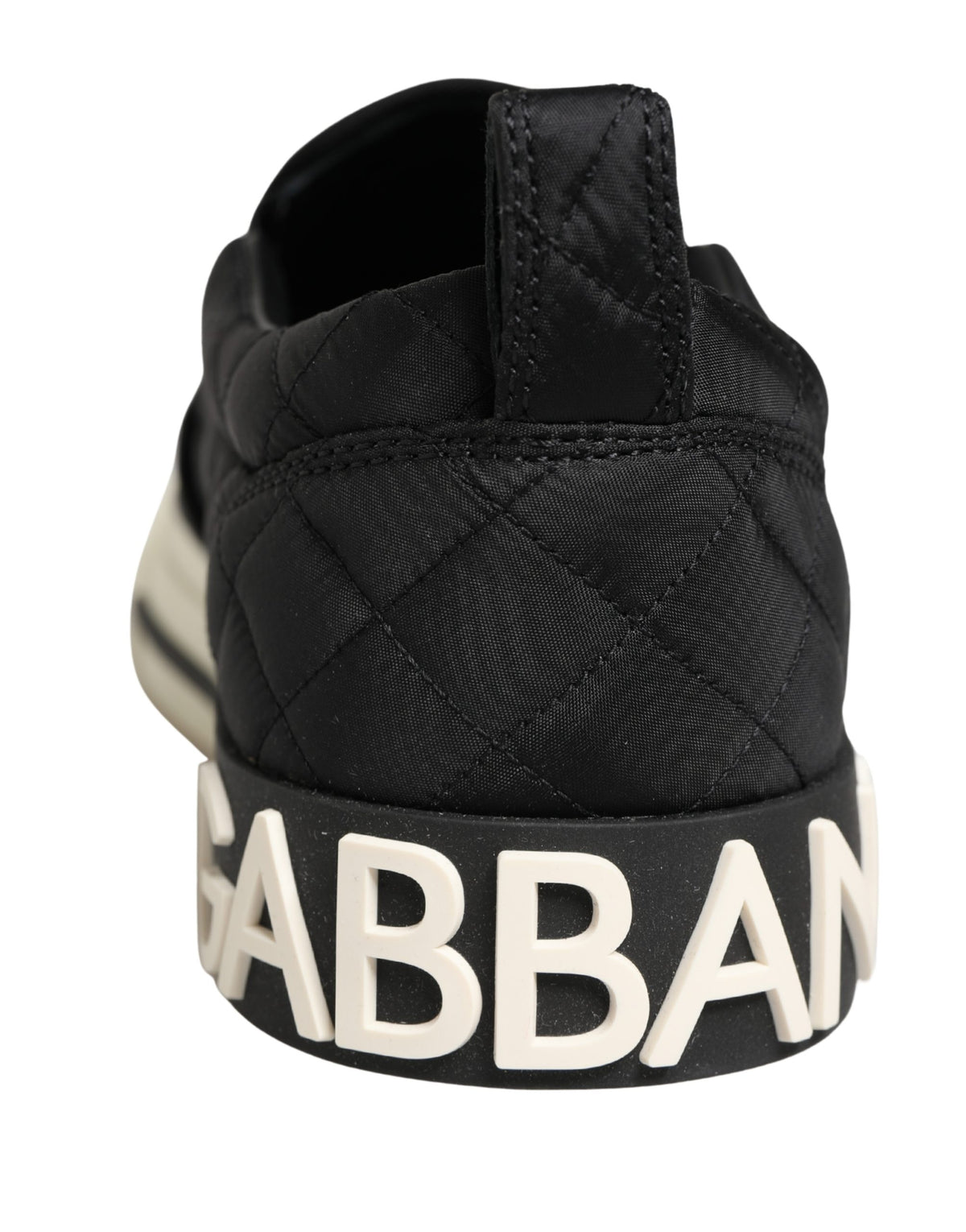 New Dolce & Gabbana Black Quilted Slip On Low Top Sneakers Shoes