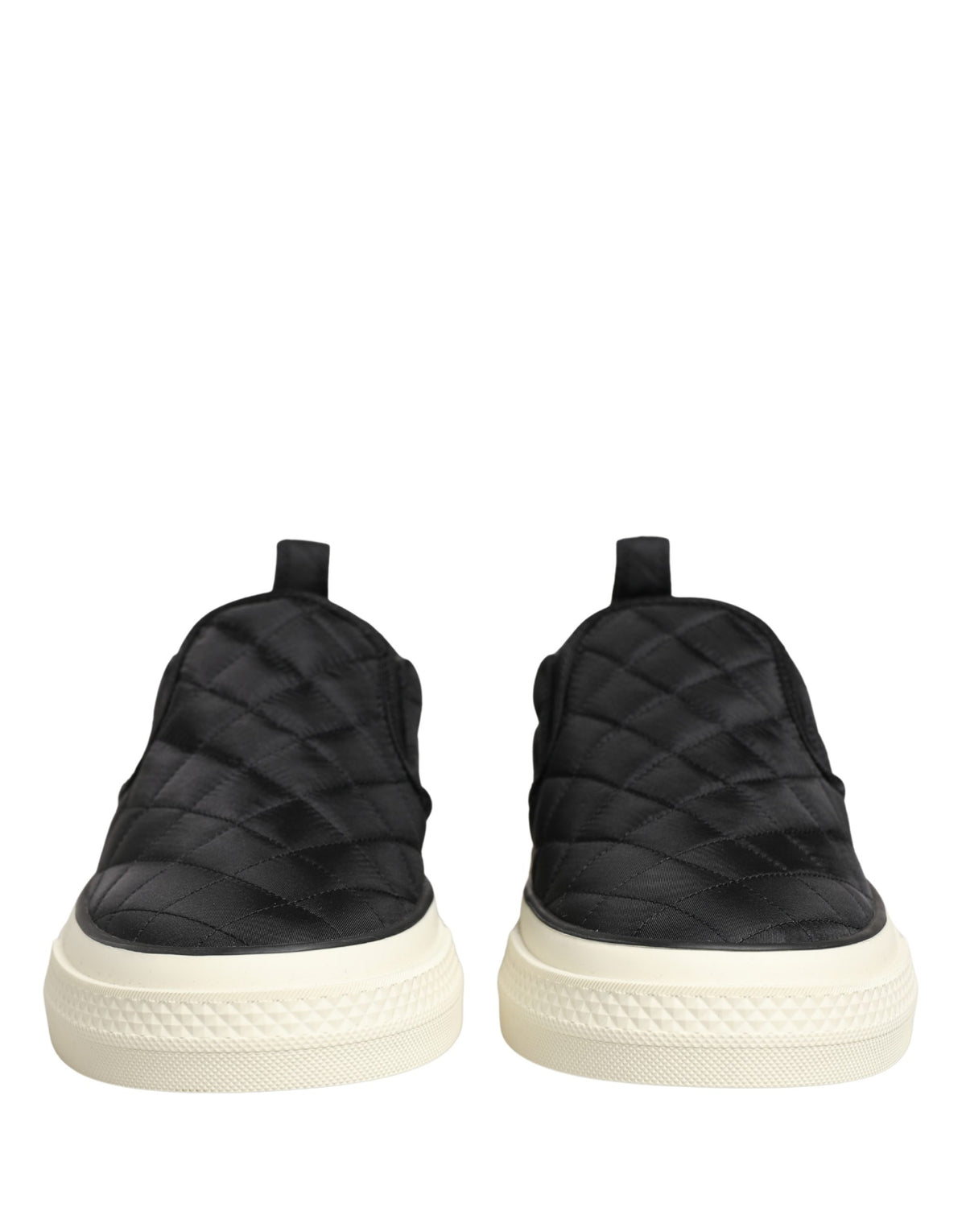 New Dolce & Gabbana Black Quilted Slip On Low Top Sneakers Shoes