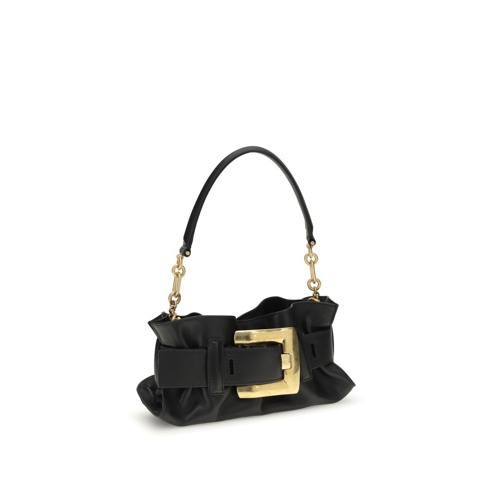 Balmain Black Leather Shoulder Bag
