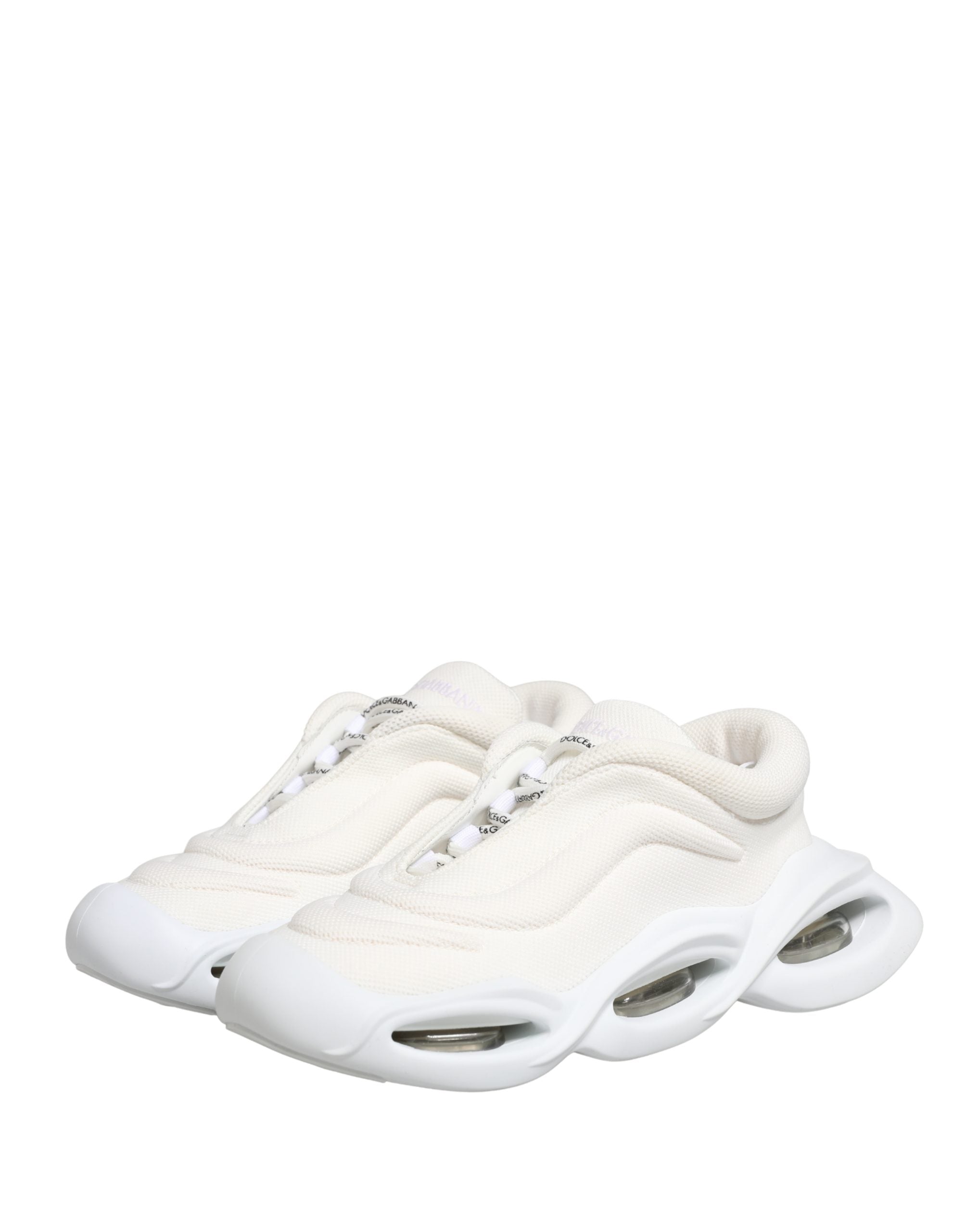 Dolce & Gabbana White Slip On Wave Low Top Sneakers Shoes
