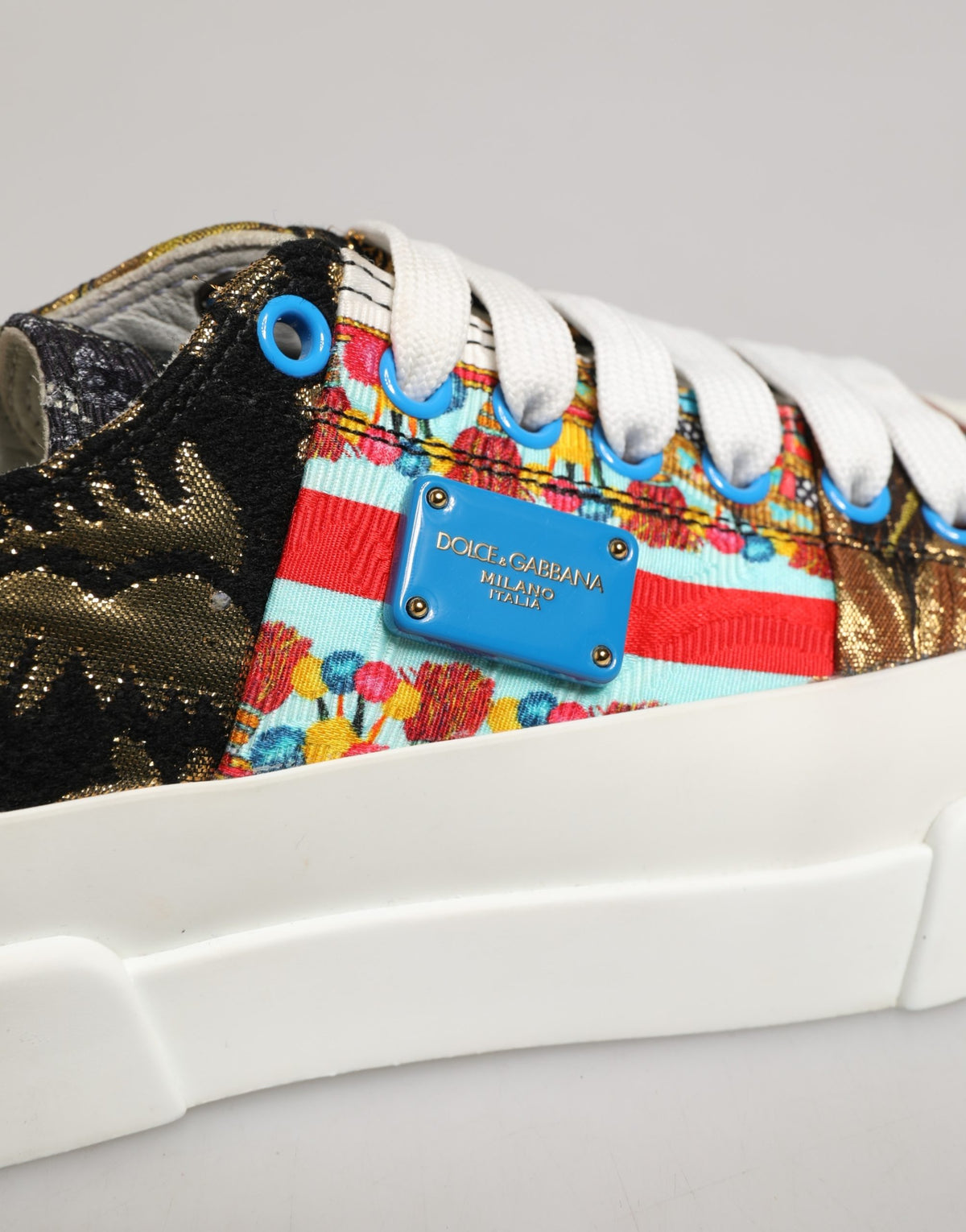 New Dolce & Gabbana Patchwork Low Top Sneakers Shoes