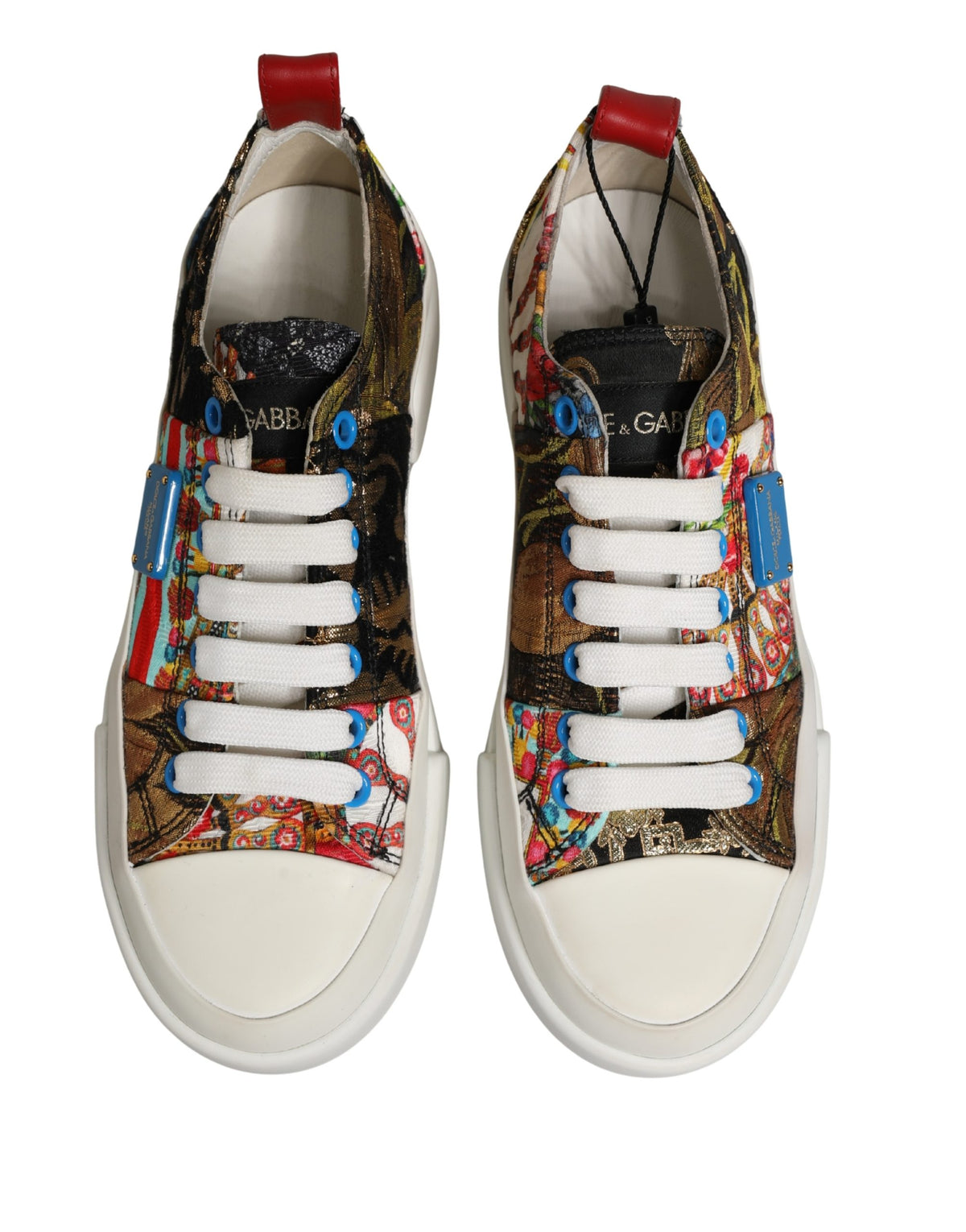 New Dolce & Gabbana Patchwork Low Top Sneakers Shoes
